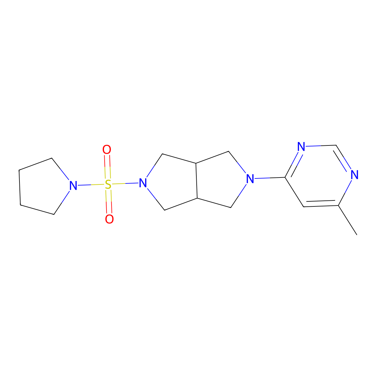 4-Methyl-6-[5-(pyrrolidine-1-sulfonyl)-octahydropyrrolo[3,4-c]pyrrol-2-yl]pyrimidine molecular structure, CAS 2200544-32-5