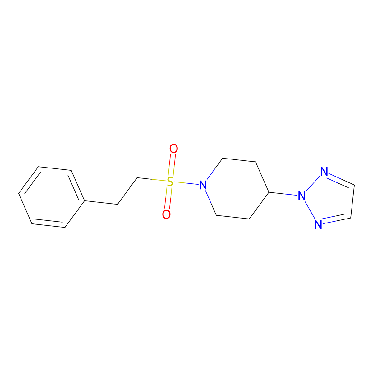 1-(phenethylsulfonyl)-4-(2H-1,2,3-triazol-2-yl)piperidine molecular structure, CAS 2200548-86-1