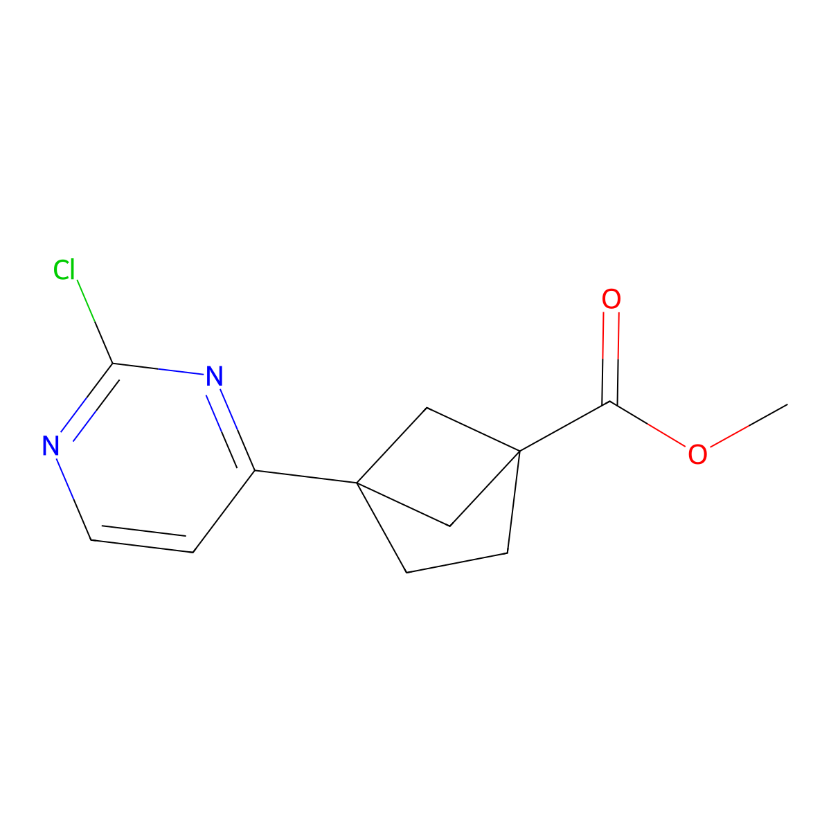Methyl 4-(2-chloropyrimidin-4-yl)bicyclo[2.1.1]hexane-1-carboxylate molecular structure, CAS 2200551-70-6