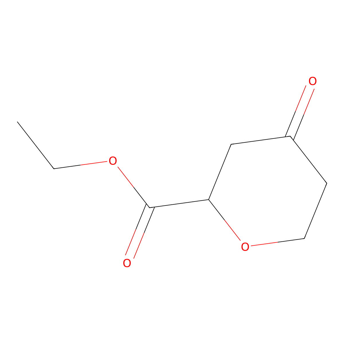 Ethyl (2R)-4-oxotetrahydropyran-2-carboxylate molecular structure, CAS 2200552-23-2