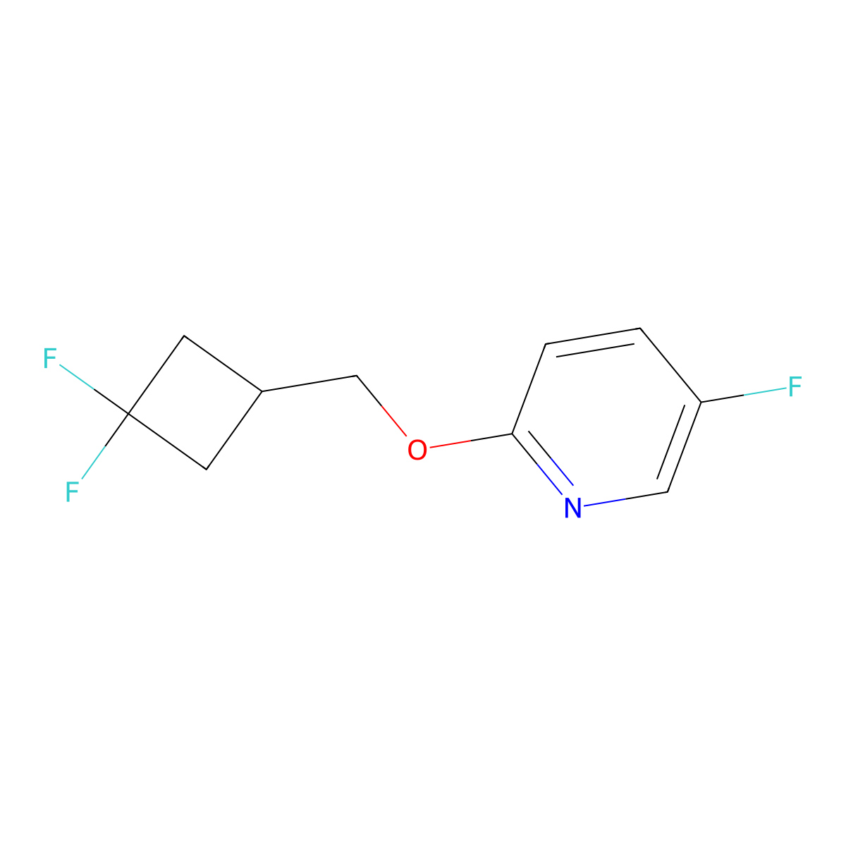 2-[(3,3-Difluorocyclobutyl)methoxy]-5-fluoropyridine molecular structure, CAS 2200572-74-1