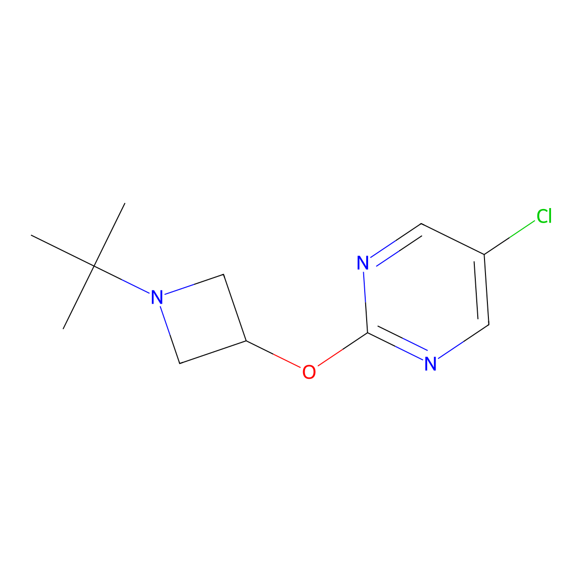 2-[(1-Tert-butylazetidin-3-yl)oxy]-5-chloropyrimidine molecular structure, CAS 2200573-36-8