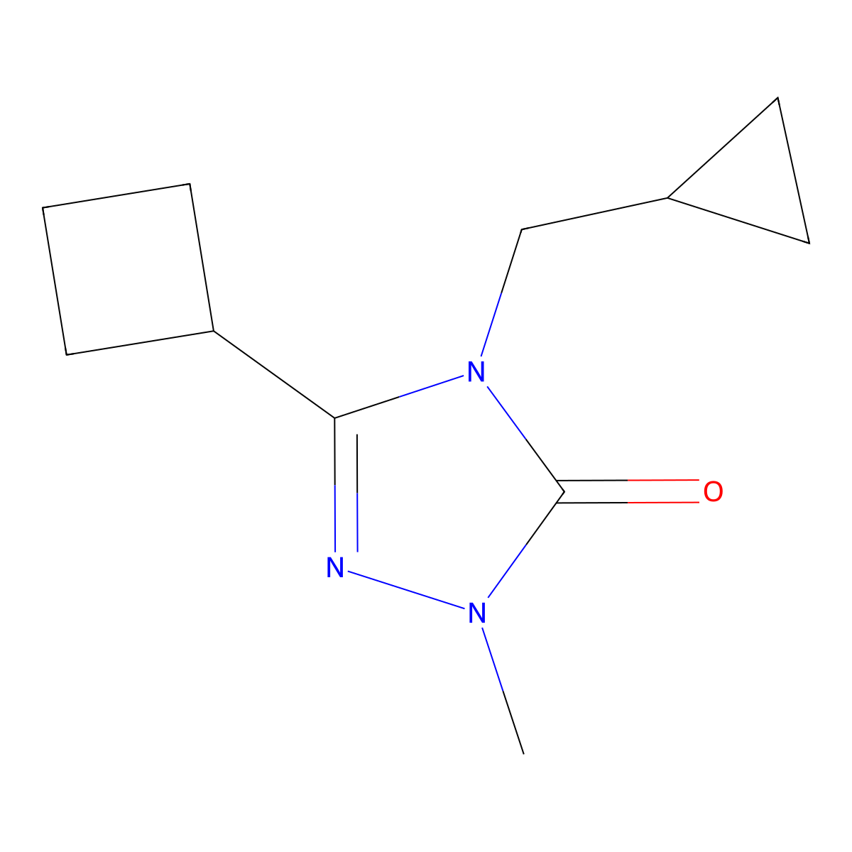 3-cyclobutyl-4-(cyclopropylmethyl)-1-methyl-4,5-dihydro-1H-1,2,4-triazol-5-one molecular structure, CAS 2200573-47-1