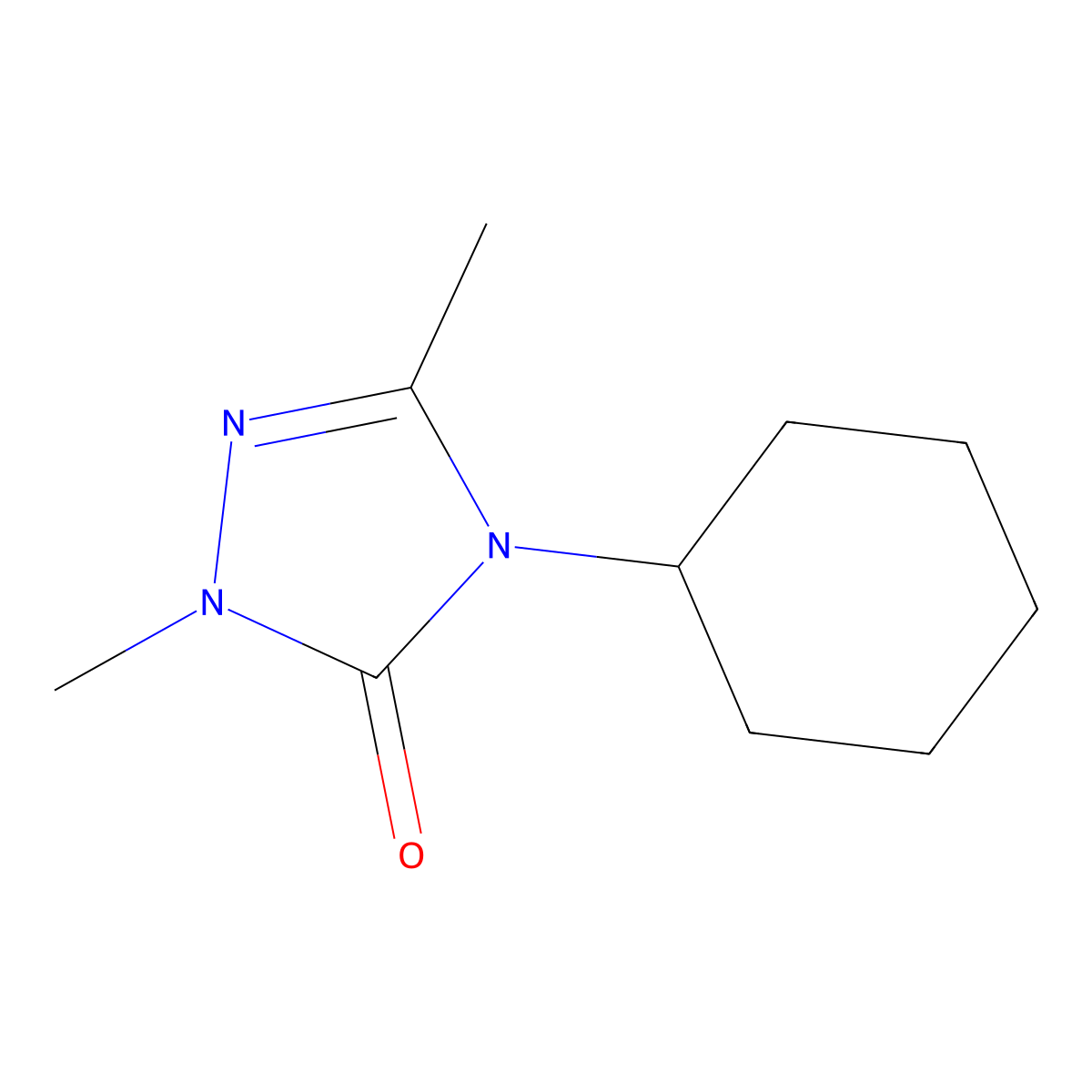 4-cyclohexyl-1,3-dimethyl-4,5-dihydro-1H-1,2,4-triazol-5-one molecular structure, CAS 2200573-87-9