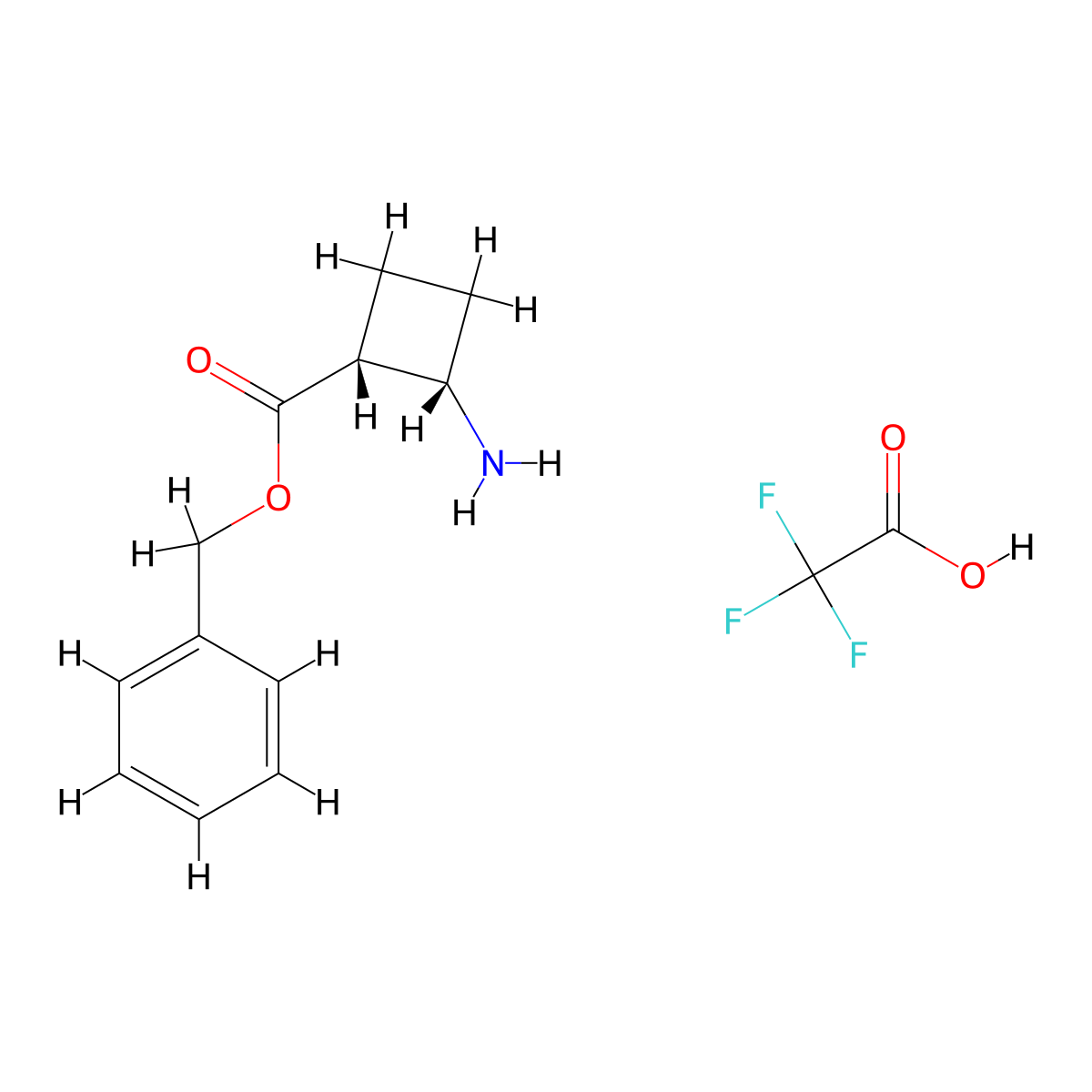 Benzyl cis-2-aminocyclobutane-1-carboxylate; trifluoroacetic acid molecular structure, CAS 2200580-81-8