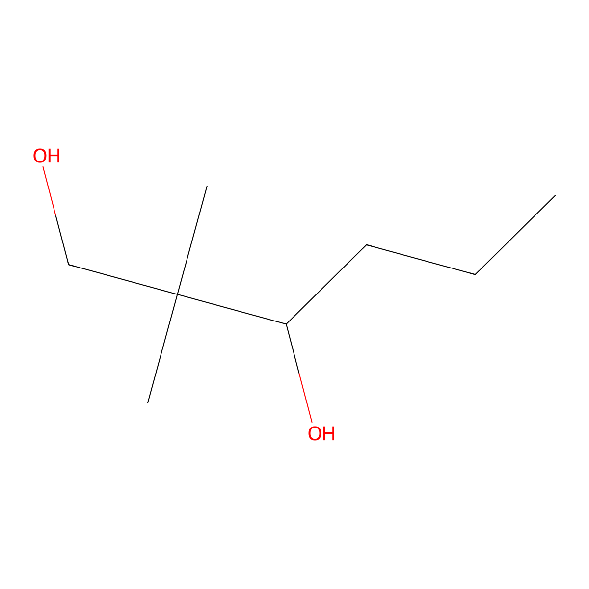 2,2-Dimethyl-1,3-hexanediol molecular structure, CAS 22006-96-8