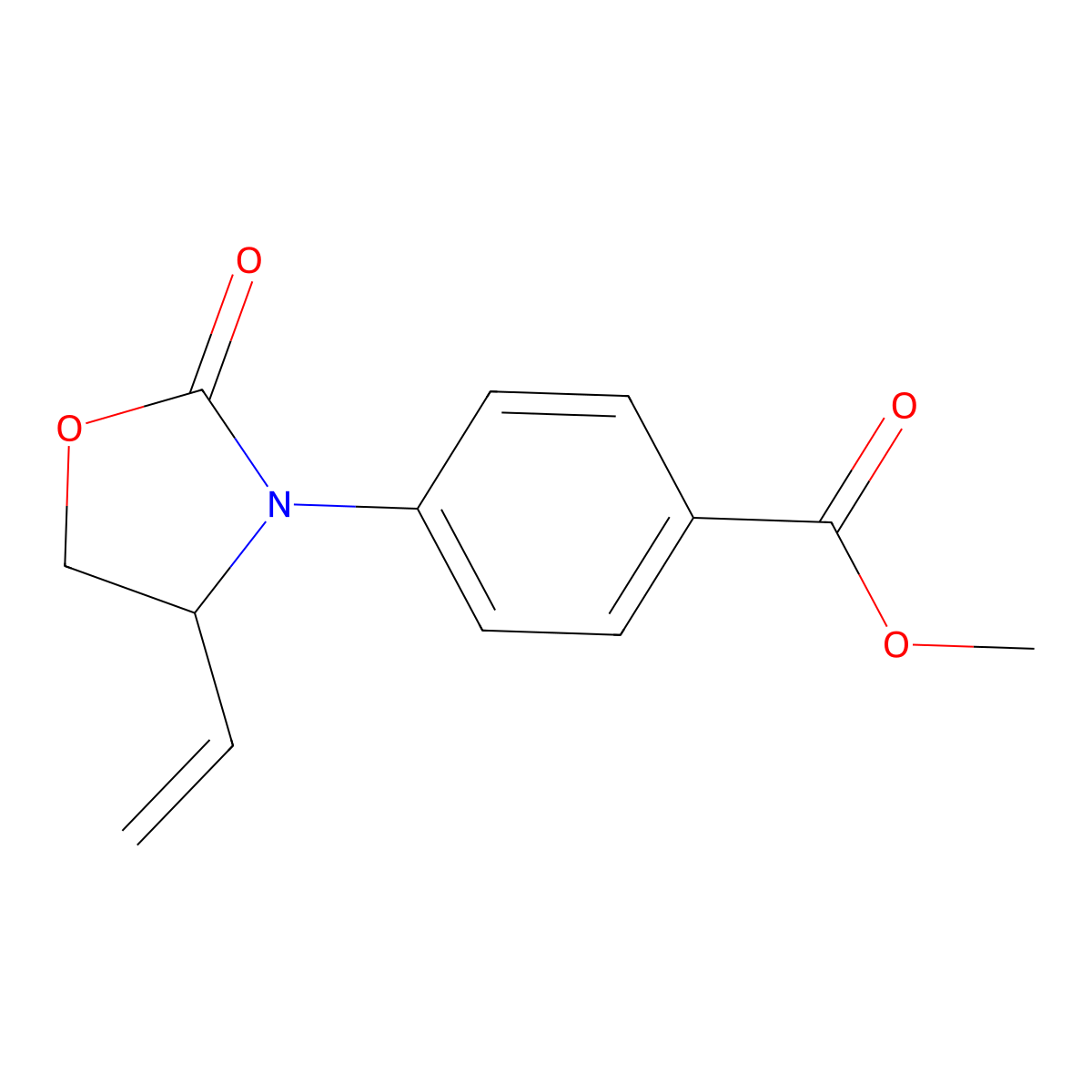 Methyl 4-(4-ethenyl-2-oxo-1,3-oxazolidin-3-yl)benzoate molecular structure, CAS 220060-58-2