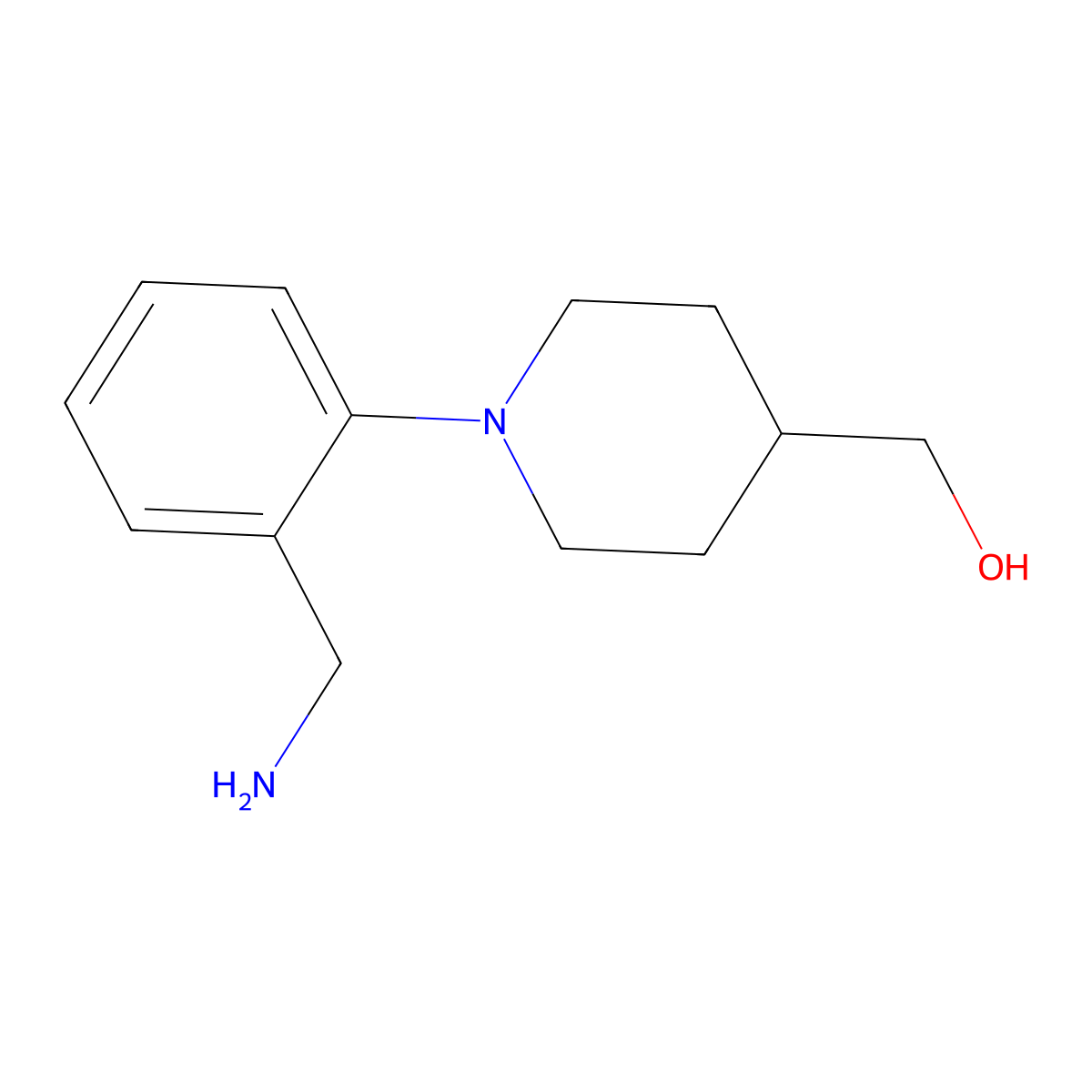 {1-[2-(Aminomethyl)phenyl]piperidin-4-yl}methanol molecular structure, CAS 220060-79-7
