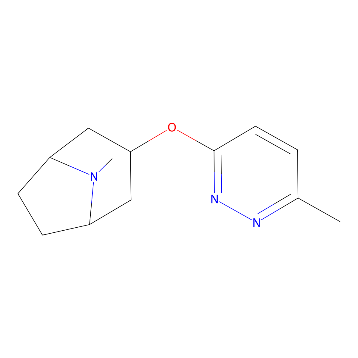 8-Methyl-3-[(6-methylpyridazin-3-yl)oxy]-8-azabicyclo[3.2.1]octane molecular structure, CAS 2200610-53-1
