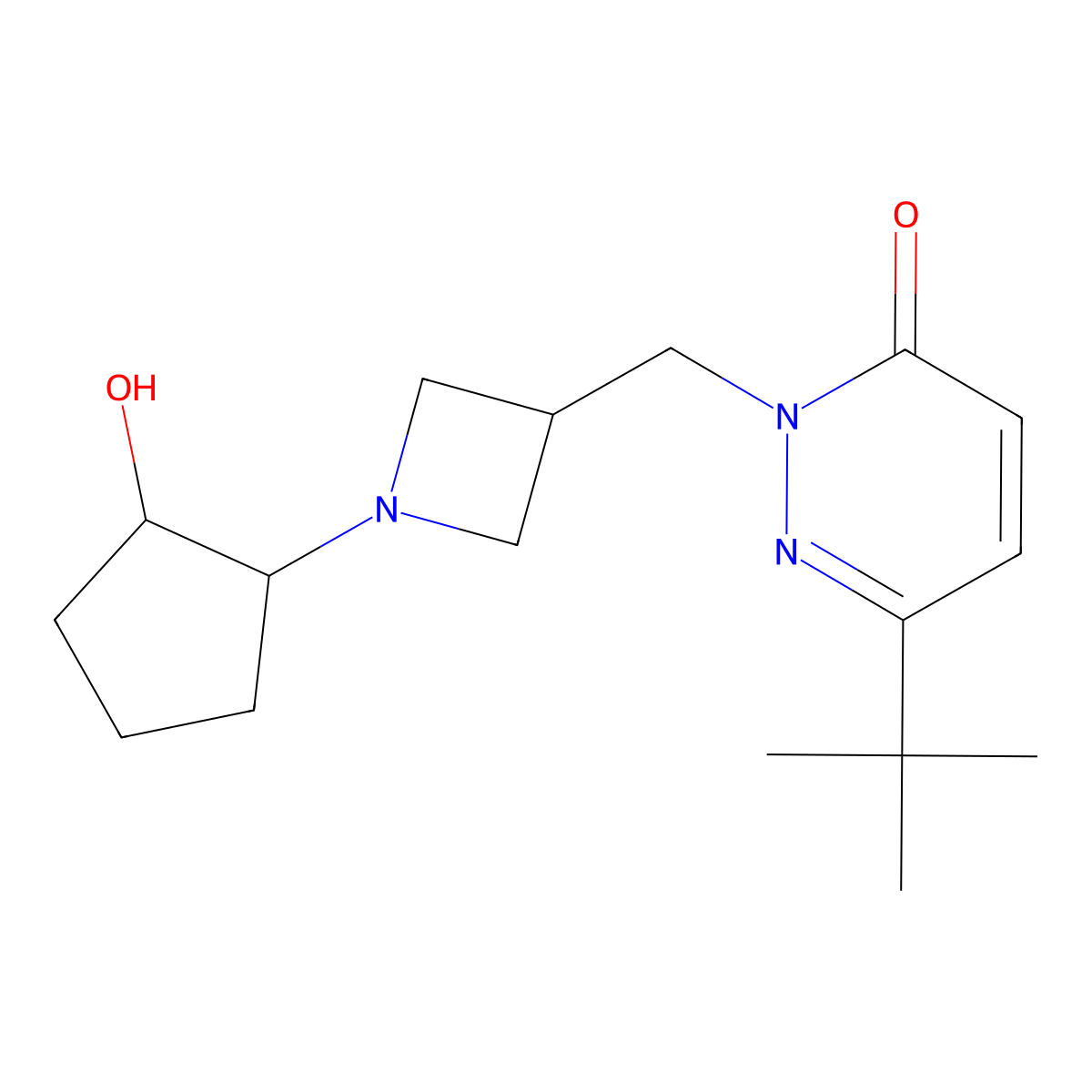 6-Tert-butyl-2-{[1-(2-hydroxycyclopentyl)azetidin-3-yl]methyl}-2,3-dihydropyridazin-3-one molecular structure, CAS 2200611-62-5