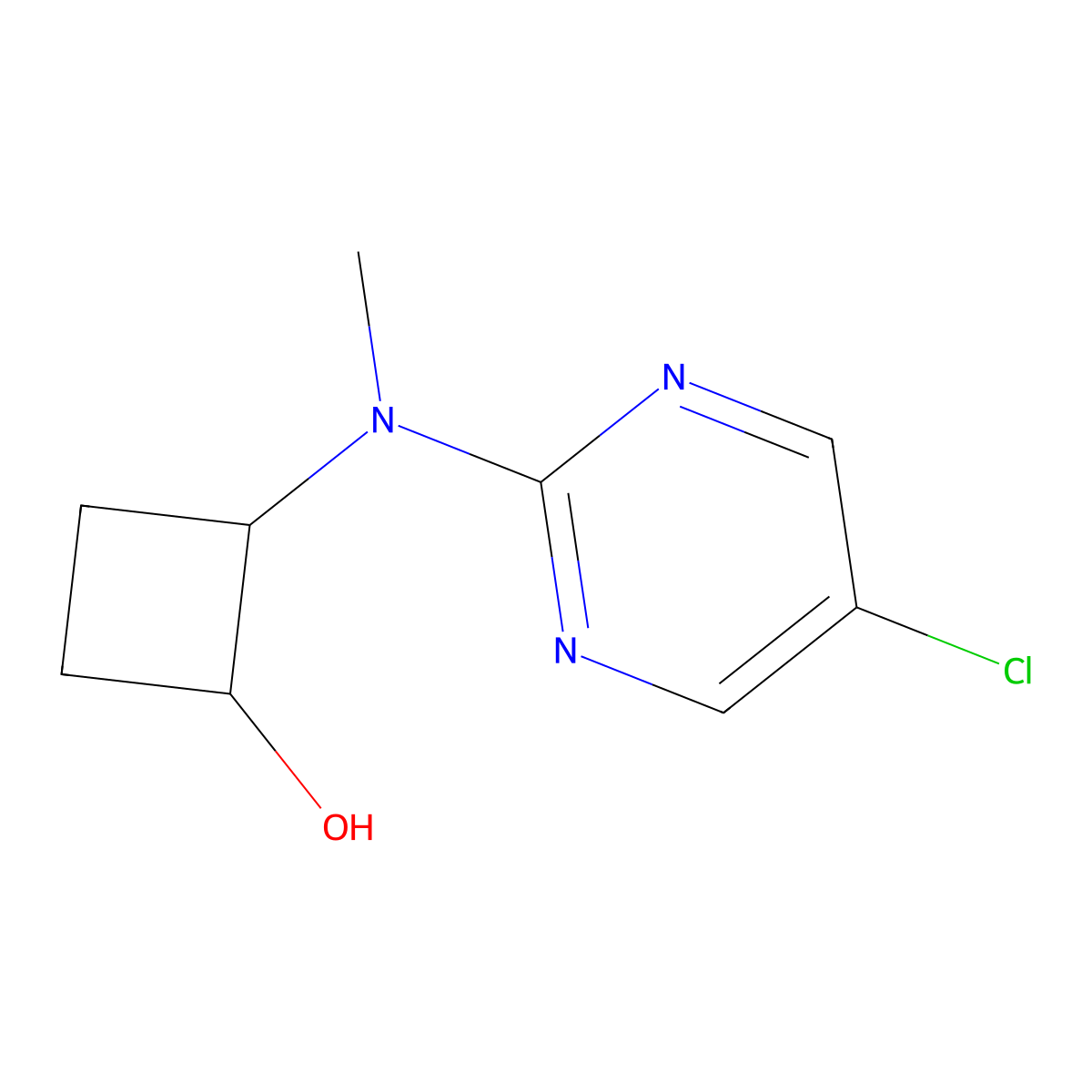2-[(5-Chloropyrimidin-2-yl)(methyl)amino]cyclobutan-1-ol molecular structure, CAS 2200611-94-3