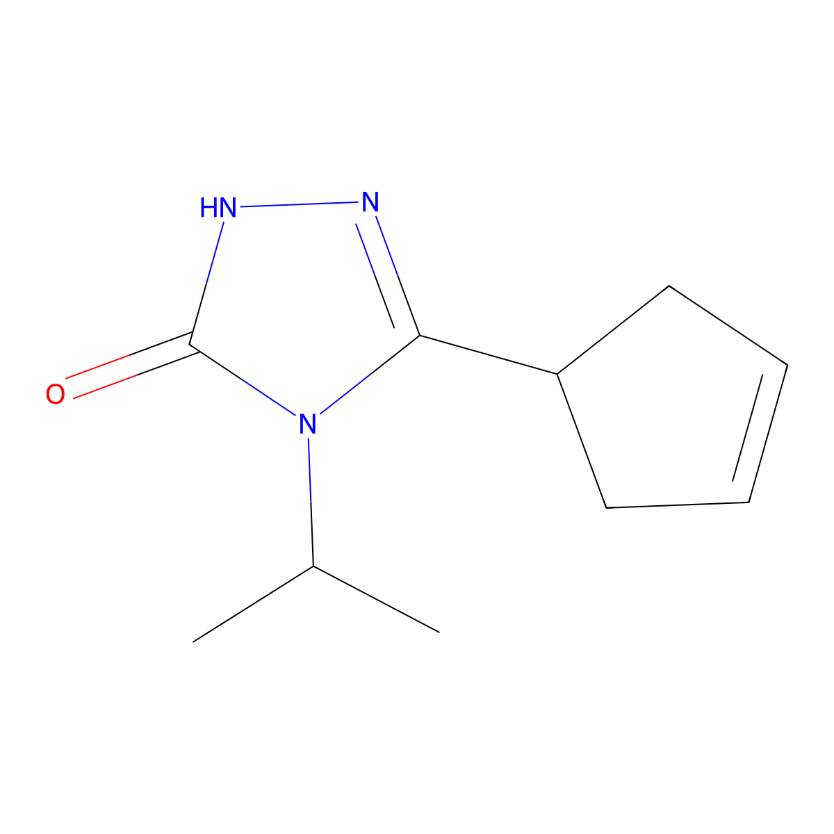 3-(cyclopent-3-en-1-yl)-4-(propan-2-yl)-4,5-dihydro-1H-1,2,4-triazol-5-one molecular structure, CAS 2200612-15-1