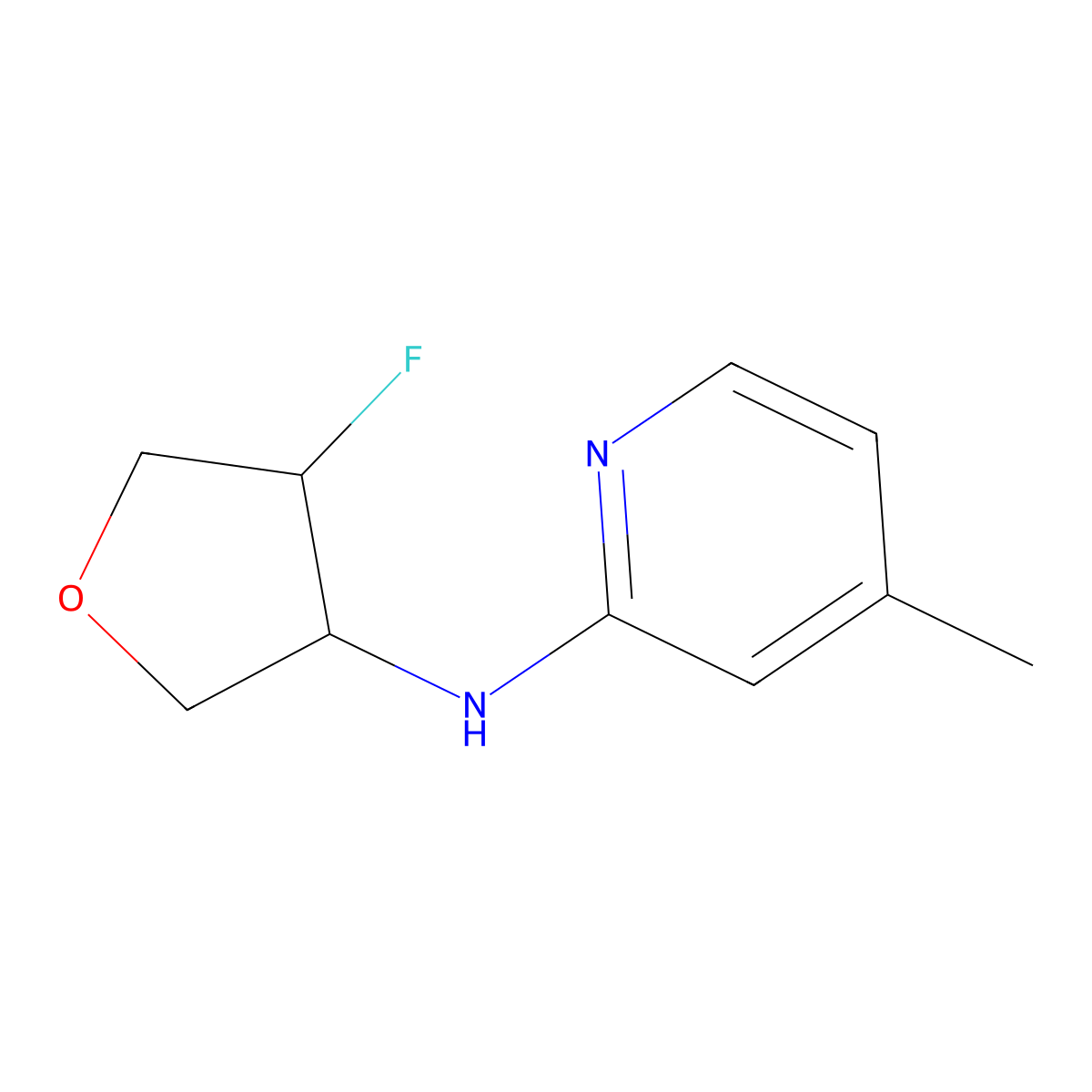 N-(4-fluorooxolan-3-yl)-4-methylpyridin-2-amine molecular structure, CAS 2200612-87-7