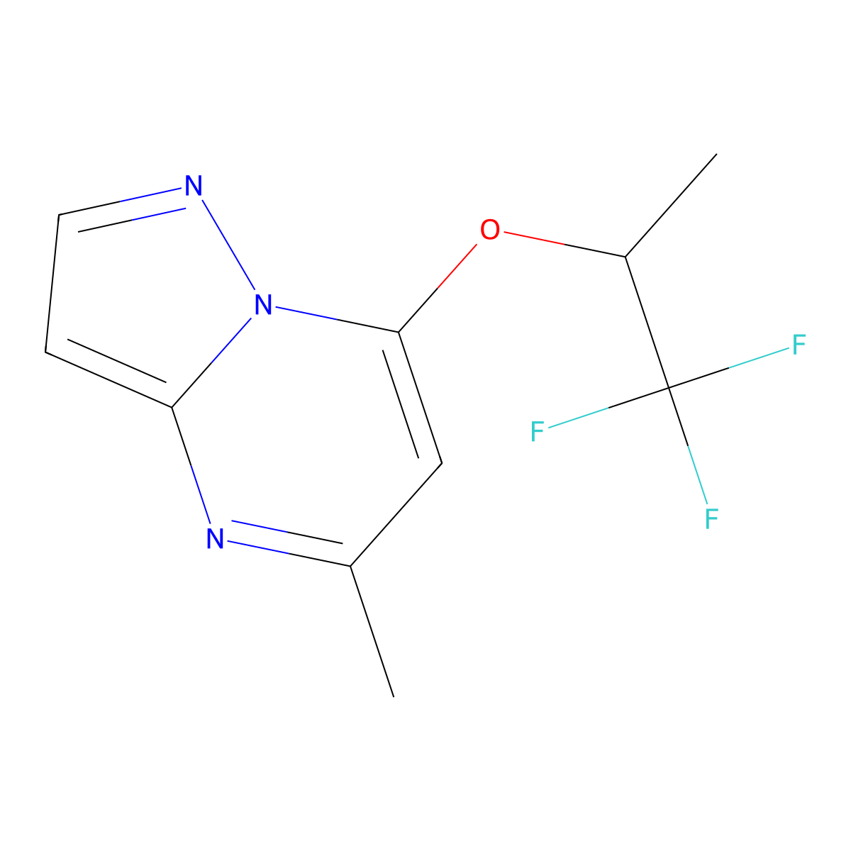 5-Methyl-7-[(1,1,1-trifluoropropan-2-yl)oxy]pyrazolo[1,5-a]pyrimidine molecular structure, CAS 2200617-67-8