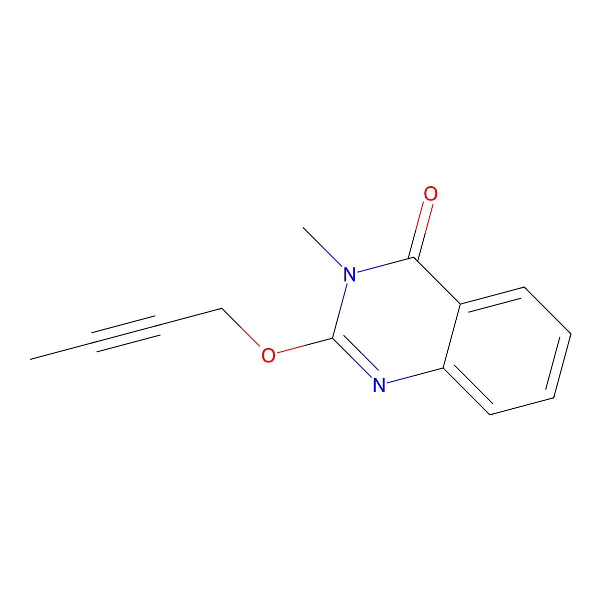 2-(But-2-yn-1-yloxy)-3-methyl-3,4-dihydroquinazolin-4-one molecular structure, CAS 2200617-88-3