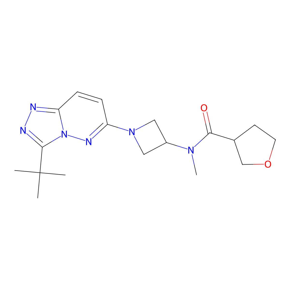 N-(1-{3-tert-butyl-[1,2,4]triazolo[4,3-b]pyridazin-6-yl}azetidin-3-yl)-N-methyloxolane-3-carboxamide molecular structure, CAS 2200618-16-0