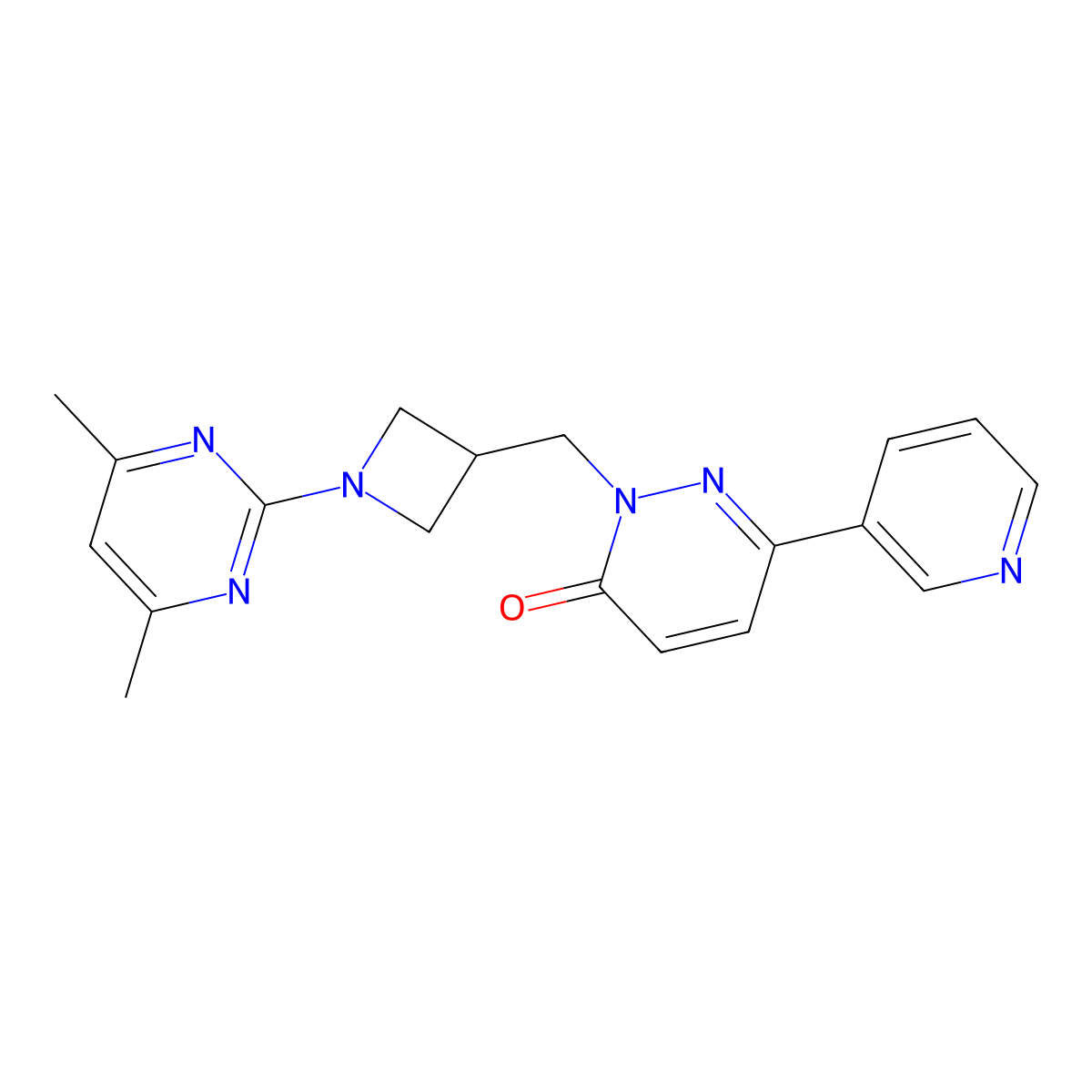 2-{[1-(4,6-Dimethylpyrimidin-2-yl)azetidin-3-yl]methyl}-6-(pyridin-3-yl)-2,3-dihydropyridazin-3-one molecular structure, CAS 2200619-00-5