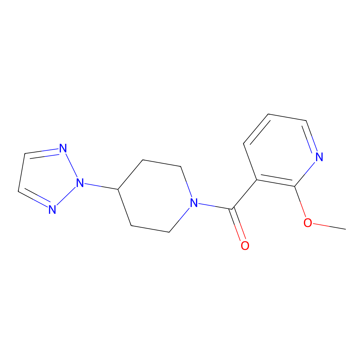 2-methoxy-3-[4-(2H-1,2,3-triazol-2-yl)piperidine-1-carbonyl]pyridine molecular structure, CAS 2200621-48-1
