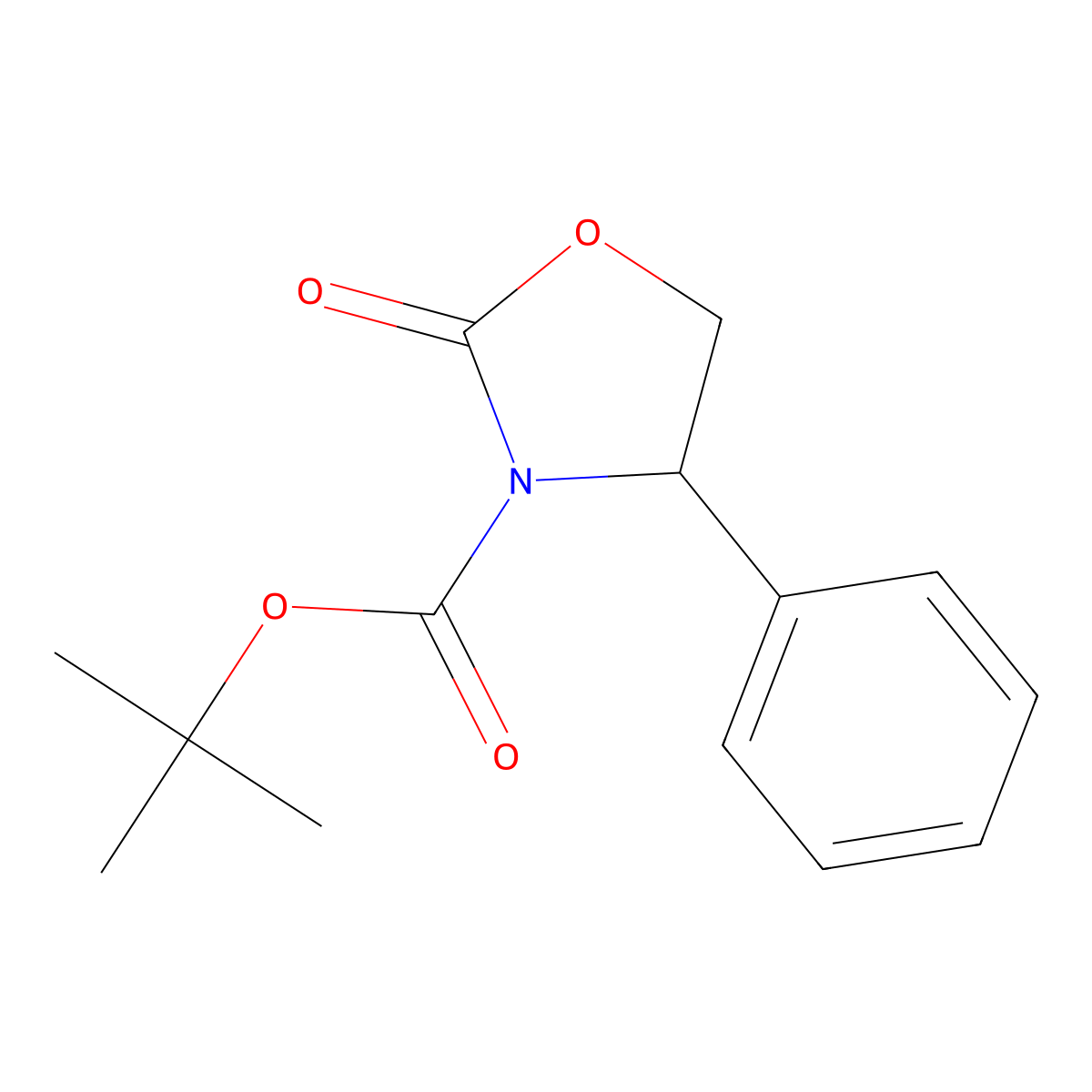 tert-butyl (4R)-2-oxo-4-phenyl-1,3-oxazolidine-3-carboxylate molecular structure, CAS 220064-81-3