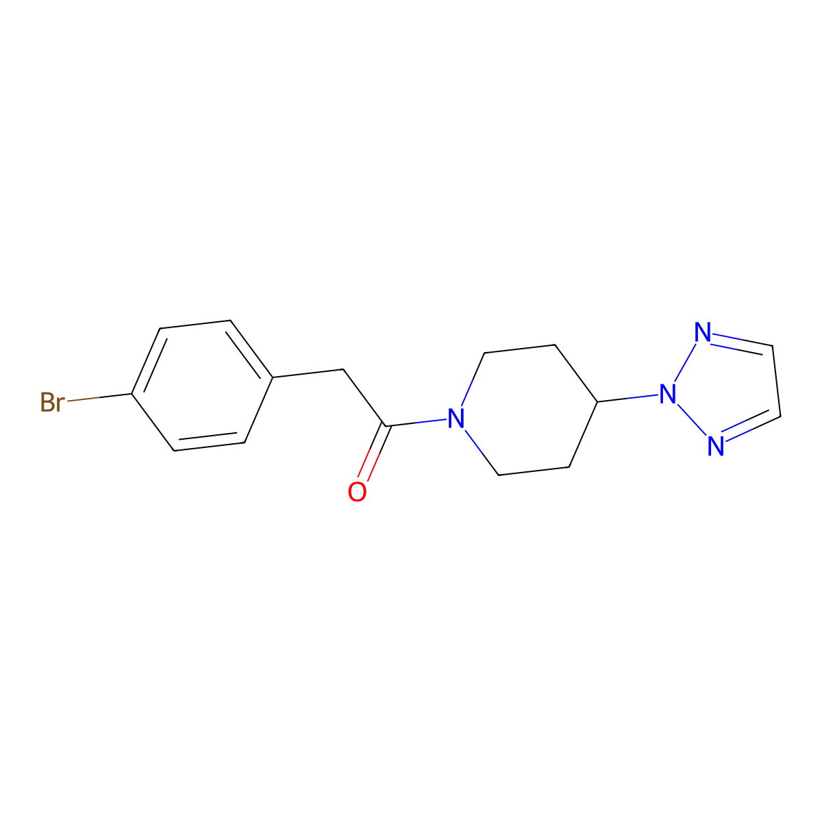 1-(4-(2H-1,2,3-triazol-2-yl)piperidin-1-yl)-2-(4-bromophenyl)ethanone molecular structure, CAS 2200648-23-1