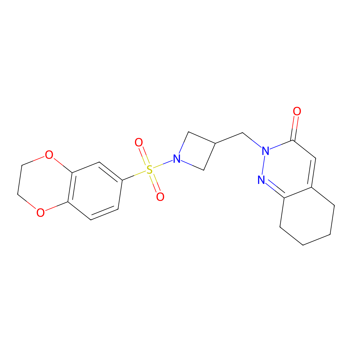 2-{[1-(2,3-Dihydro-1,4-benzodioxine-6-sulfonyl)azetidin-3-yl]methyl}-2,3,5,6,7,8-hexahydrocinnolin-3-one molecular structure, CAS 2200649-12-1