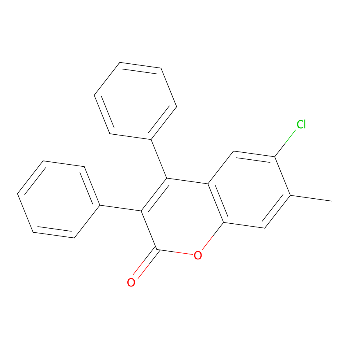 6-Chloro-3,4-diphenyl-7-methylcoumarin molecular structure, CAS 220067-77-6