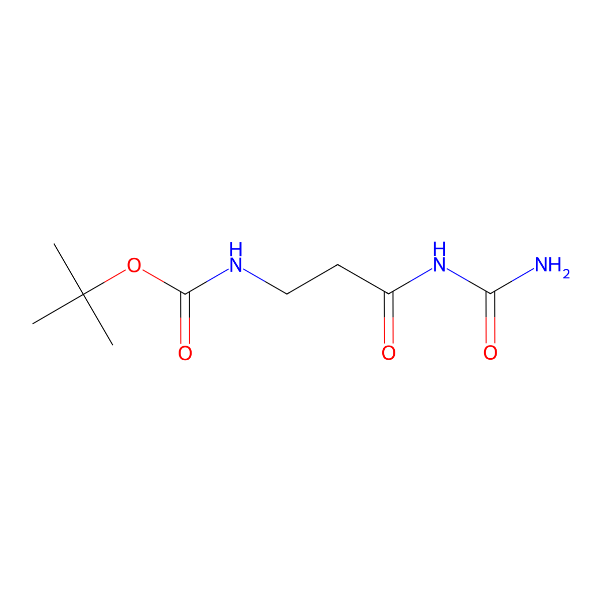 tert-butyl N-[3-(carbamoylamino)-3-oxopropyl]carbamate molecular structure, CAS 220067-94-7