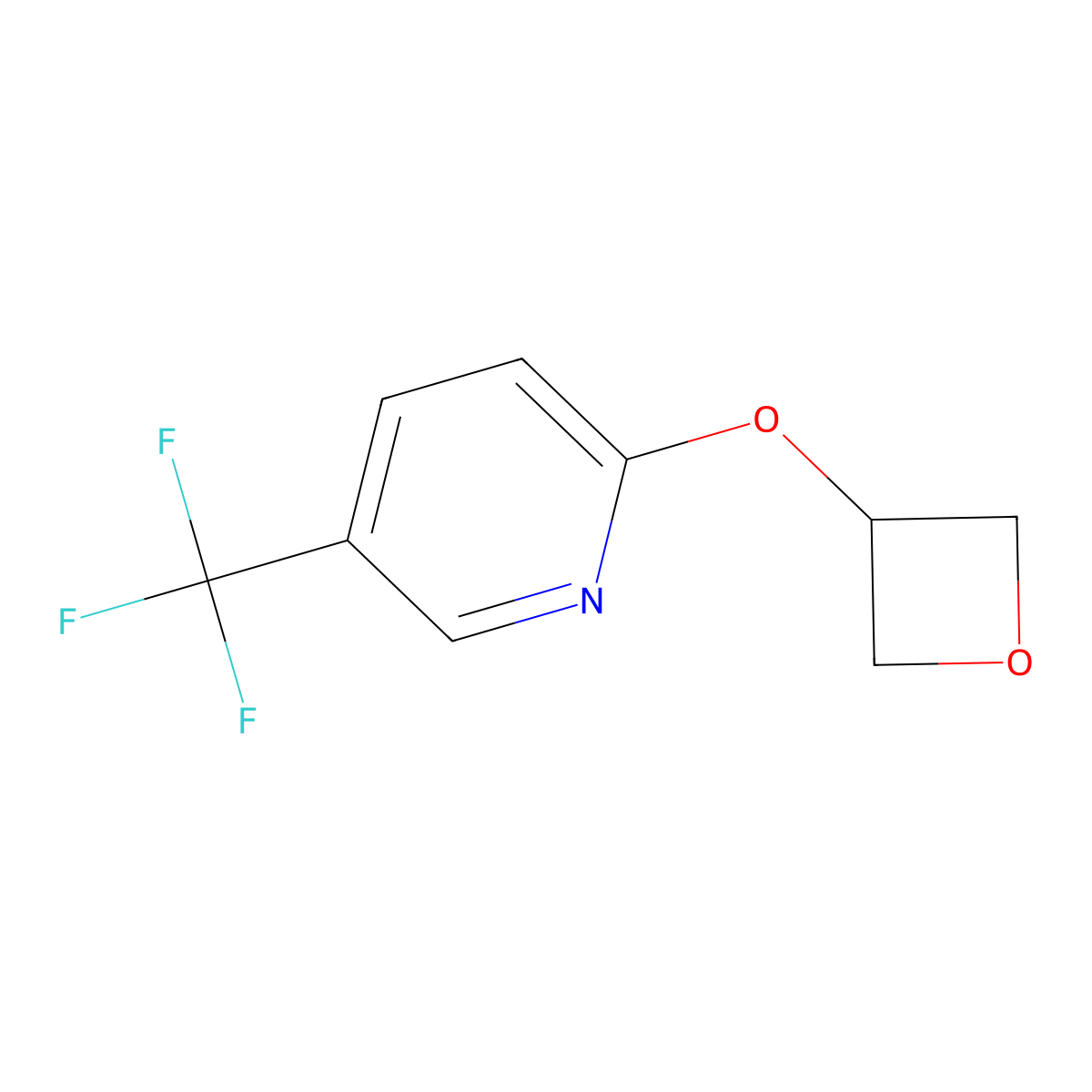 2-(Oxetan-3-yloxy)-5-(trifluoromethyl)pyridine molecular structure, CAS 2200687-87-0