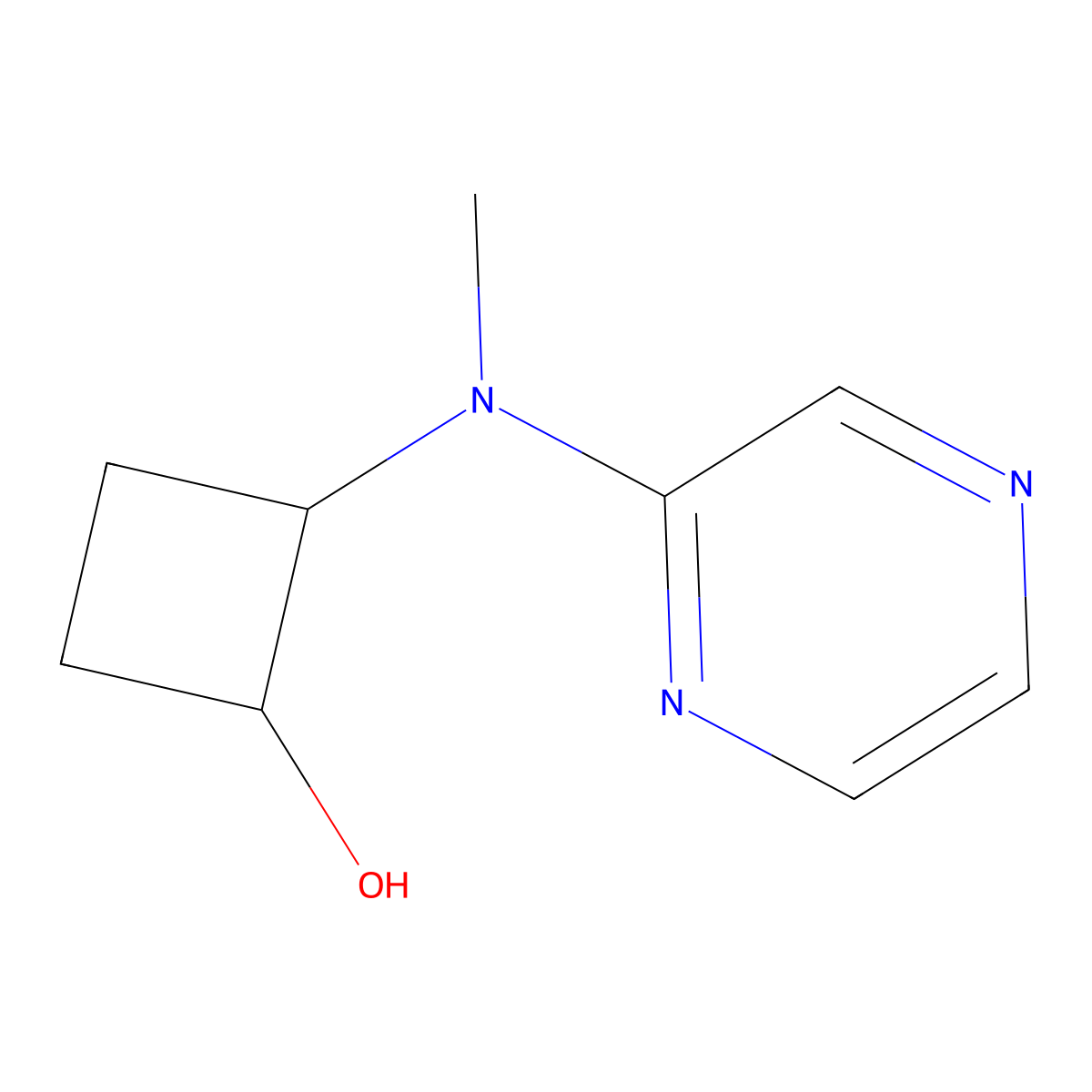 2-[Methyl(pyrazin-2-yl)amino]cyclobutan-1-ol molecular structure, CAS 2200687-91-6