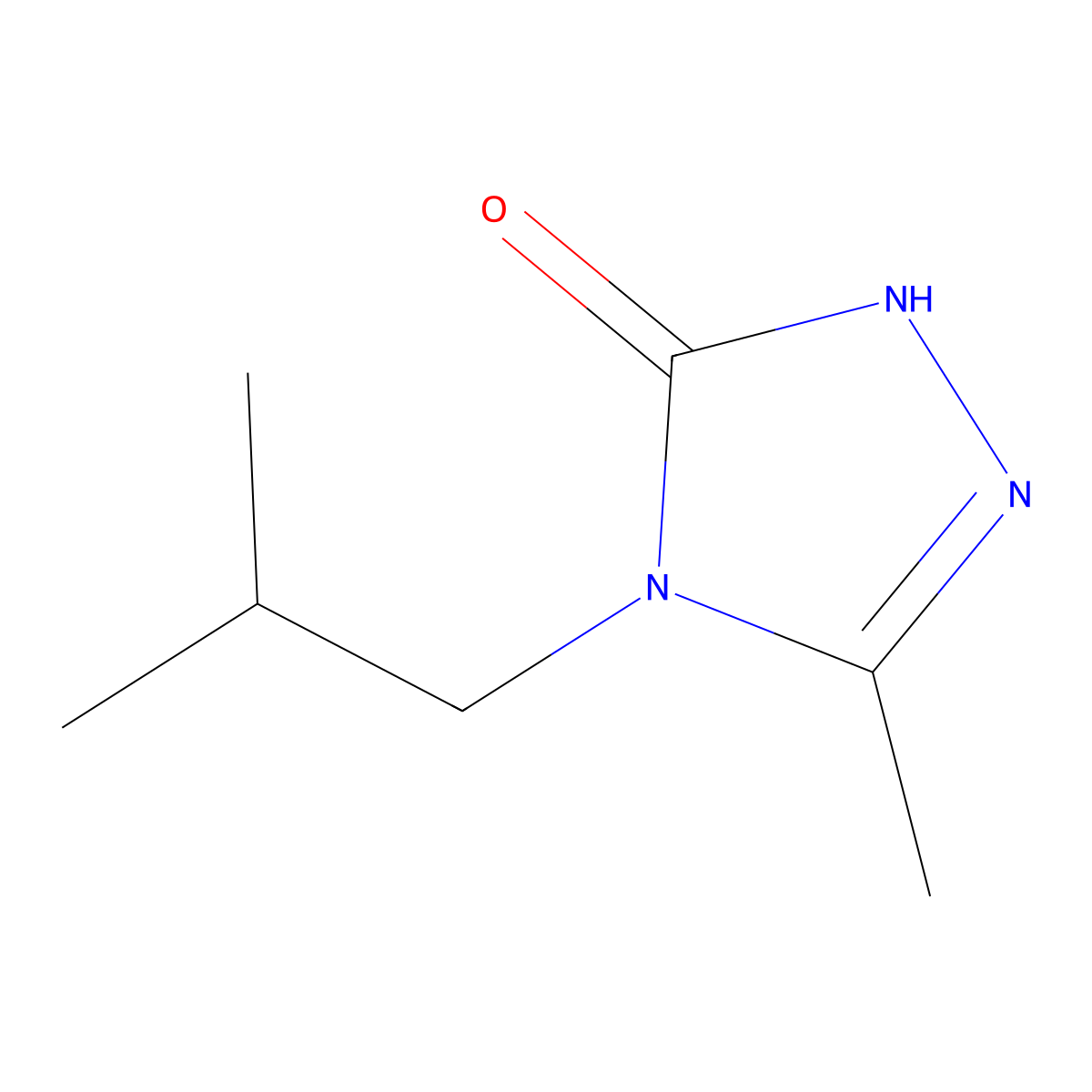 3-methyl-4-(2-methylpropyl)-4,5-dihydro-1H-1,2,4-triazol-5-one molecular structure, CAS 2200690-34-0