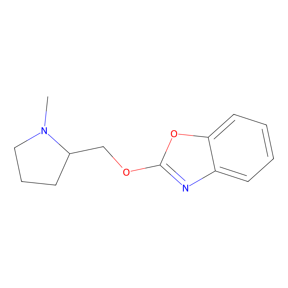 2-[(1-Methylpyrrolidin-2-yl)methoxy]-1,3-benzoxazole molecular structure, CAS 2200697-18-1