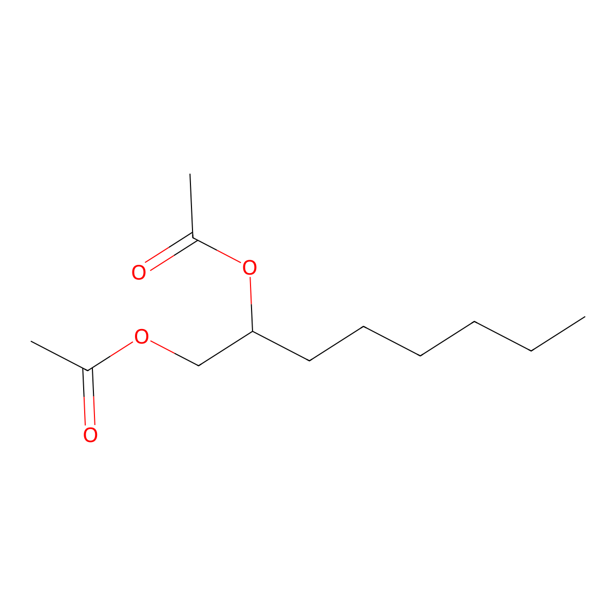 1,2-Octanediol, diacetate molecular structure, CAS 22007-56-3