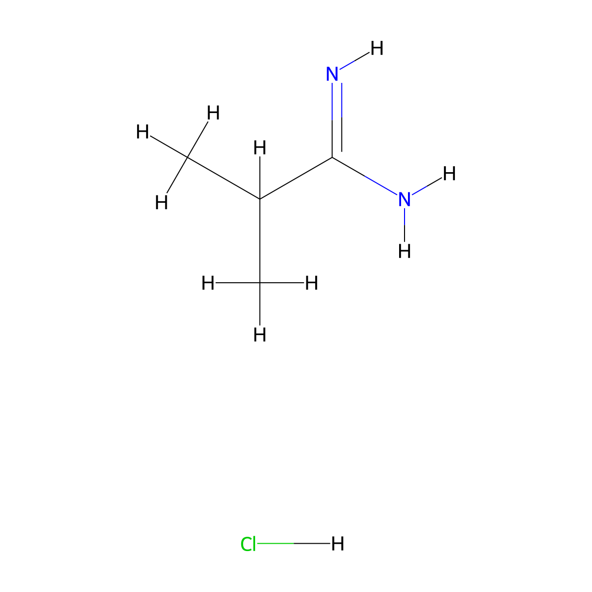 2-Methylpropanimidamide hydrochloride molecular structure, CAS 22007-68-7