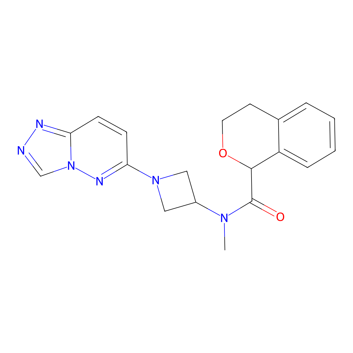 N-methyl-N-(1-{[1,2,4]triazolo[4,3-b]pyridazin-6-yl}azetidin-3-yl)-3,4-dihydro-1H-2-benzopyran-1-carboxamide molecular structure, CAS 2200701-43-3