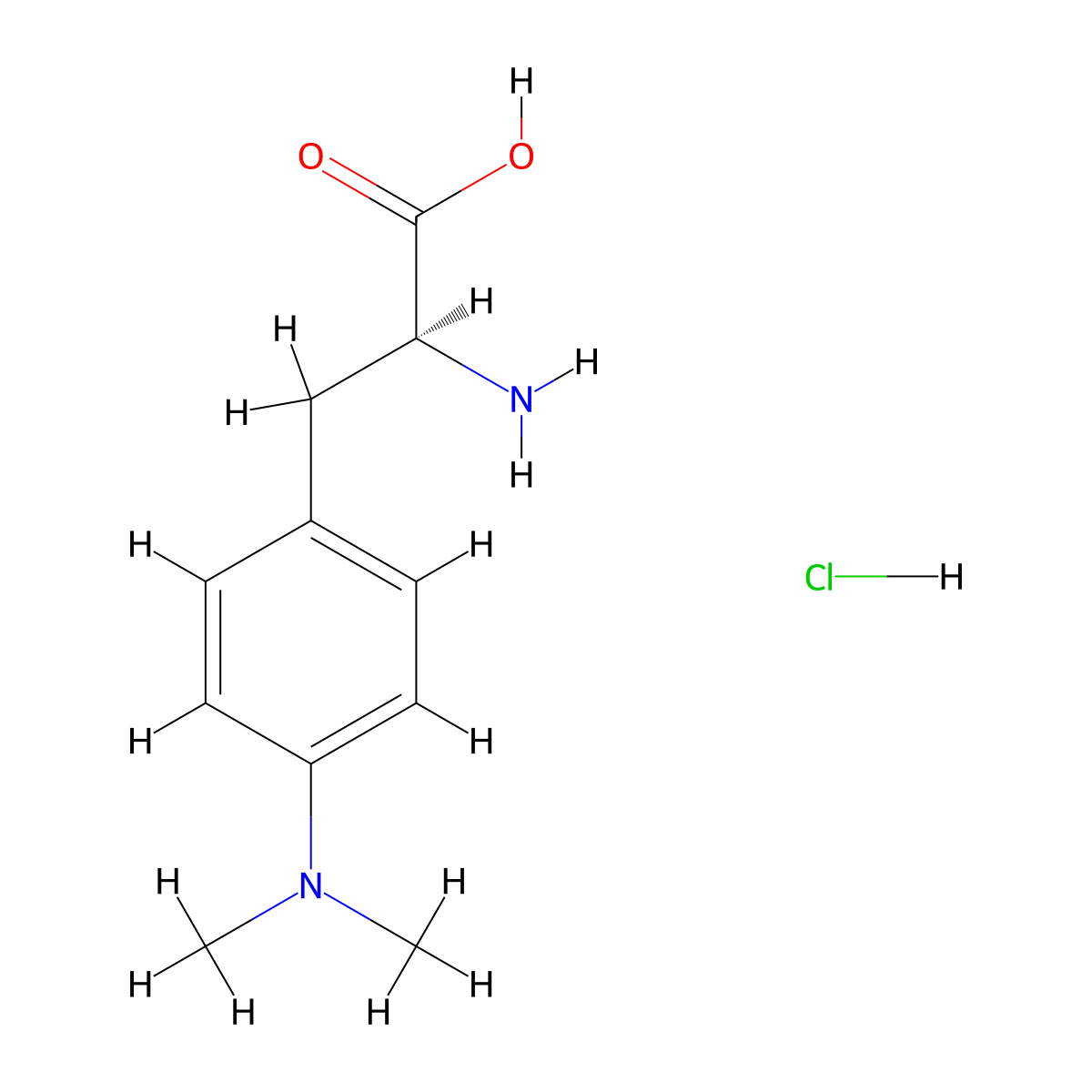 (2S)-2-amino-3-[4-(dimethylamino)phenyl]propanoic acid;hydrochloride molecular structure, CAS 2200705-53-7
