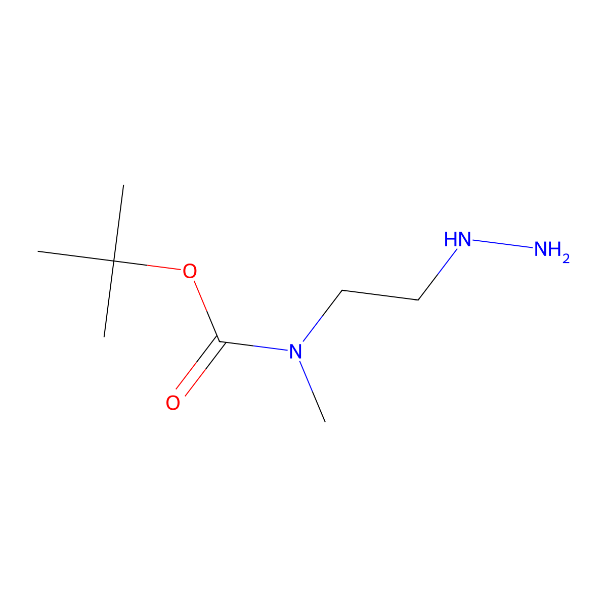tert-butyl N-(2-hydrazinylethyl)-N-methylcarbamate molecular structure, CAS 220074-37-3