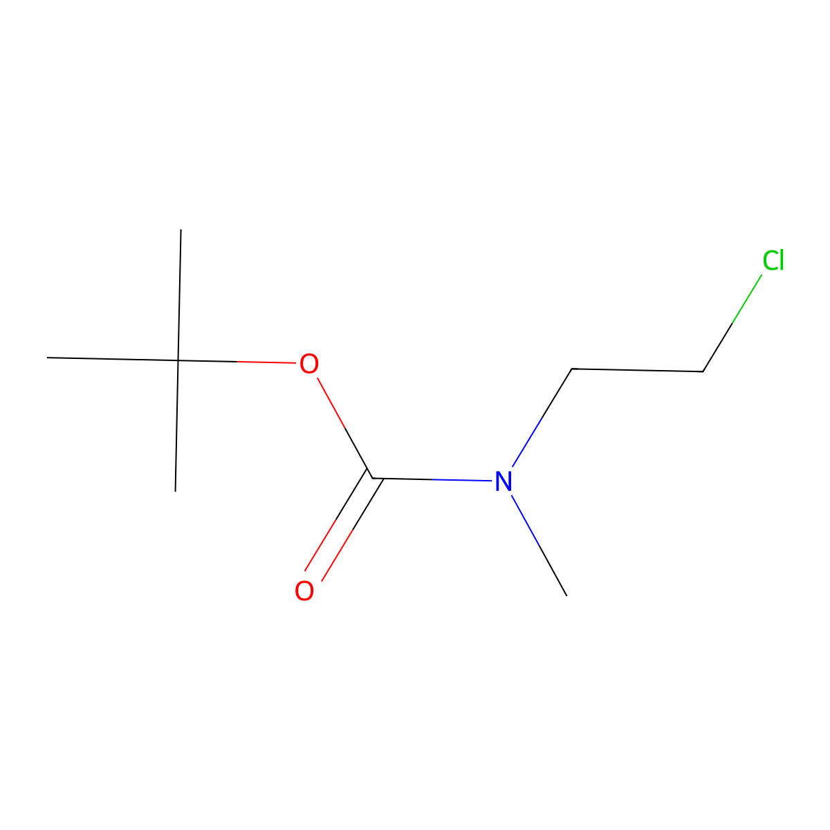 tert-Butyl N-(2-chloroethyl)-N-methylcarbamate molecular structure, CAS 220074-38-4