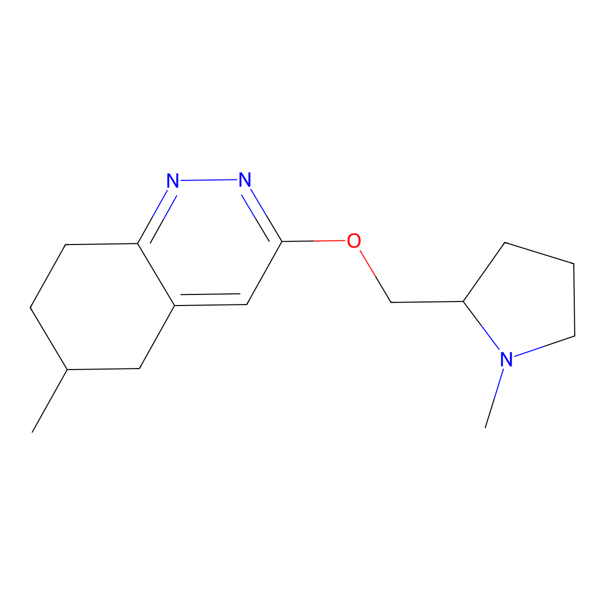 6-Methyl-3-[(1-methylpyrrolidin-2-yl)methoxy]-5,6,7,8-tetrahydrocinnoline molecular structure, CAS 2200766-01-2