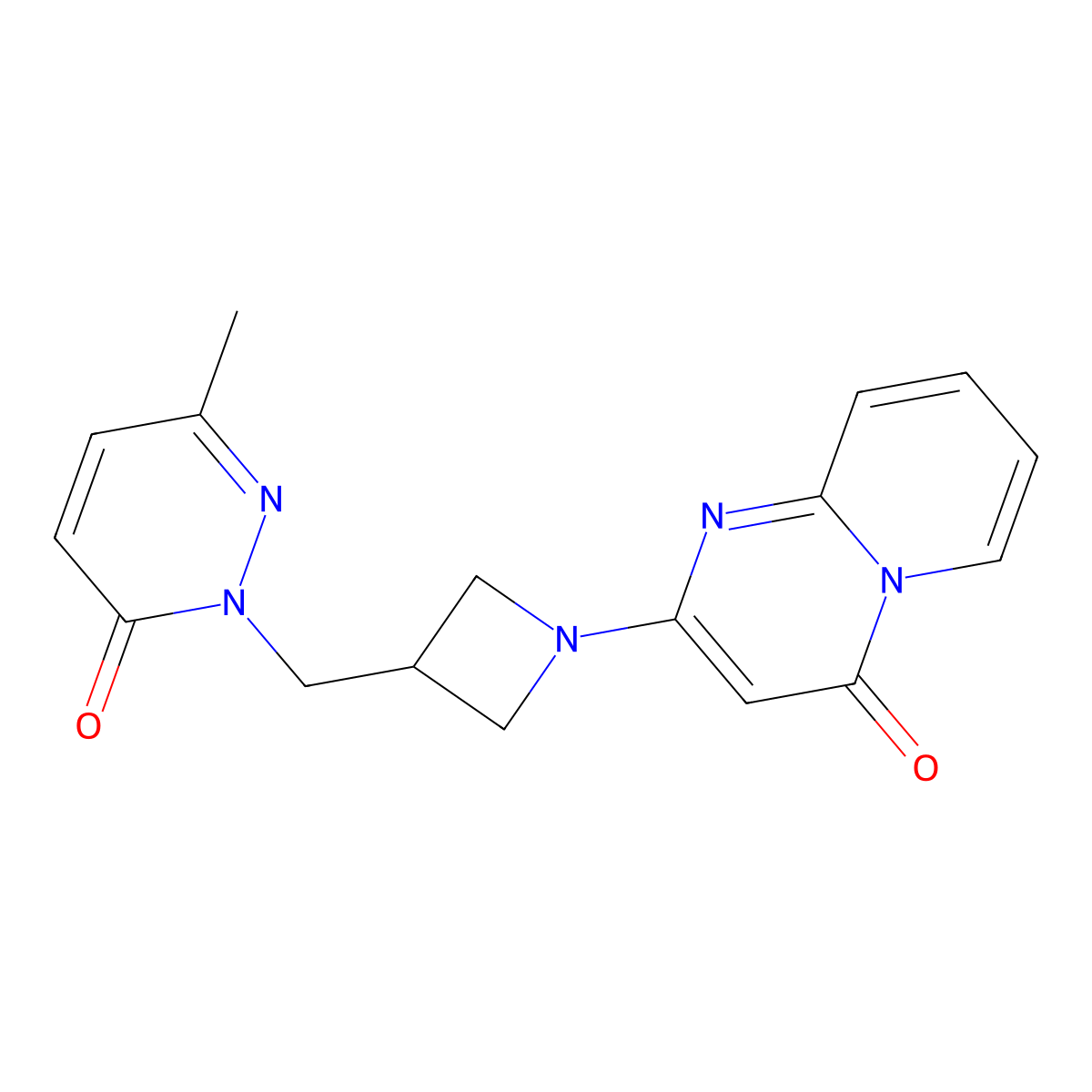 6-methyl-2-[(1-{4-oxo-4H-pyrido[1,2-a]pyrimidin-2-yl}azetidin-3-yl)methyl]-2,3-dihydropyridazin-3-one molecular structure, CAS 2200766-55-6