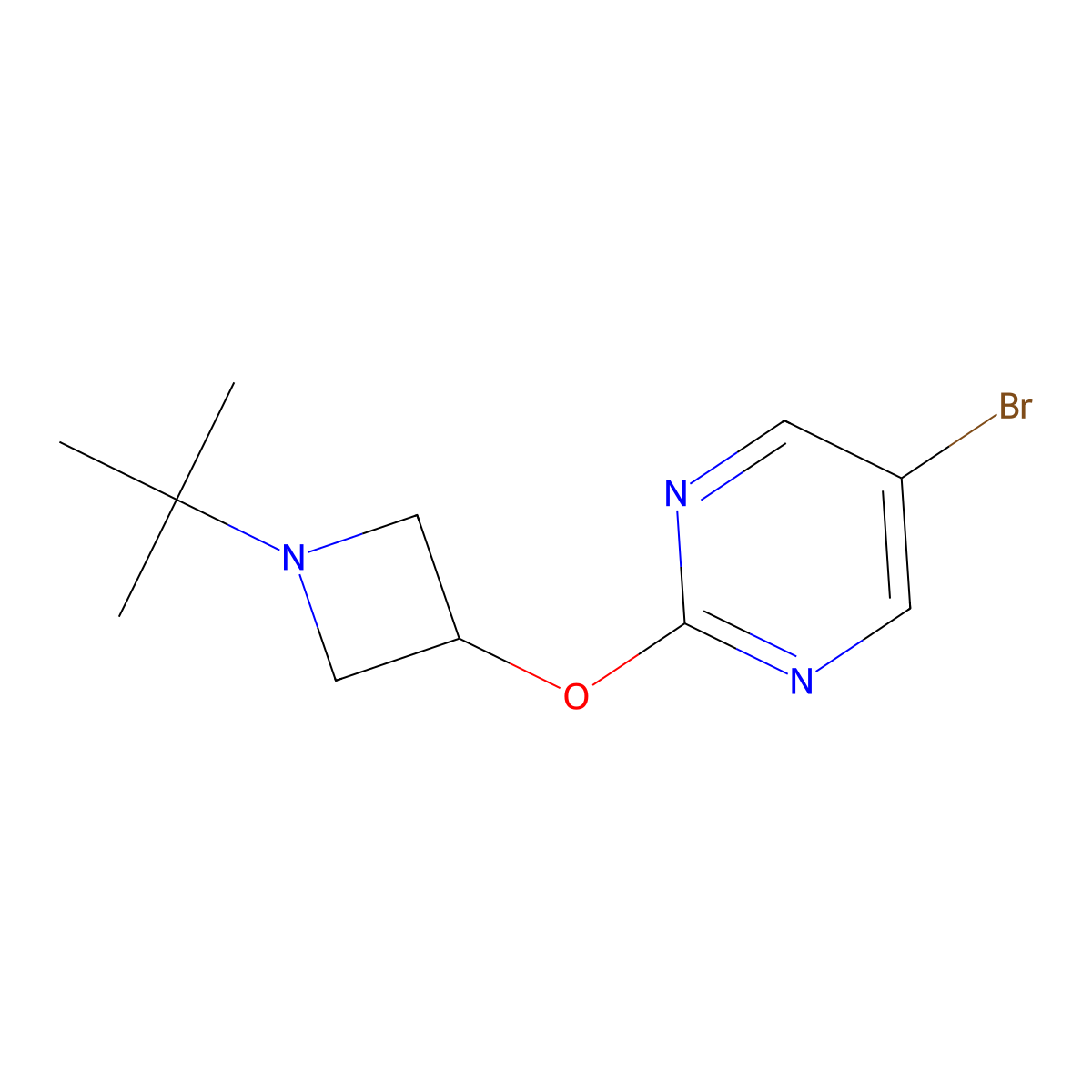 5-Bromo-2-[(1-tert-butylazetidin-3-yl)oxy]pyrimidine molecular structure, CAS 2200767-22-0