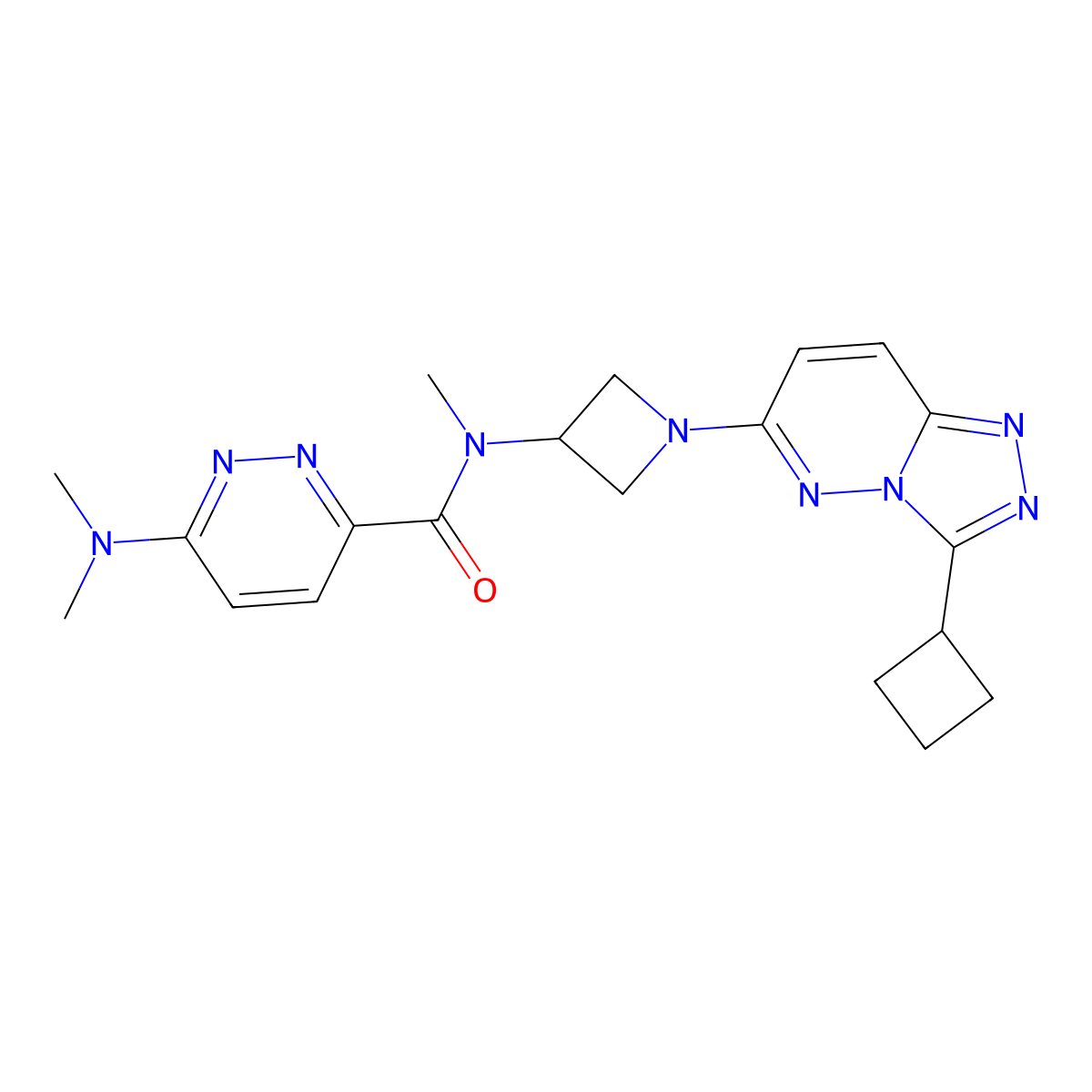N-(1-{3-cyclobutyl-[1,2,4]triazolo[4,3-b]pyridazin-6-yl}azetidin-3-yl)-6-(dimethylamino)-N-methylpyridazine-3-carboxamide molecular structure, CAS 2200779-88-8