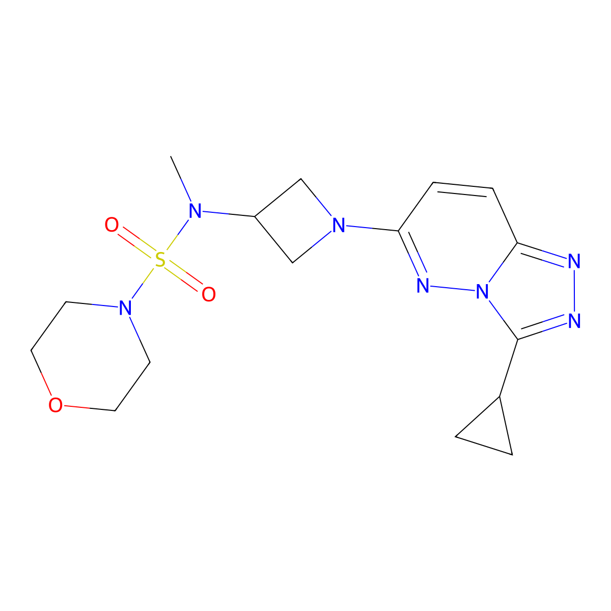 N-(1-{3-cyclopropyl-[1,2,4]triazolo[4,3-b]pyridazin-6-yl}azetidin-3-yl)-N-methylmorpholine-4-sulfonamide molecular structure, CAS 2200780-30-7