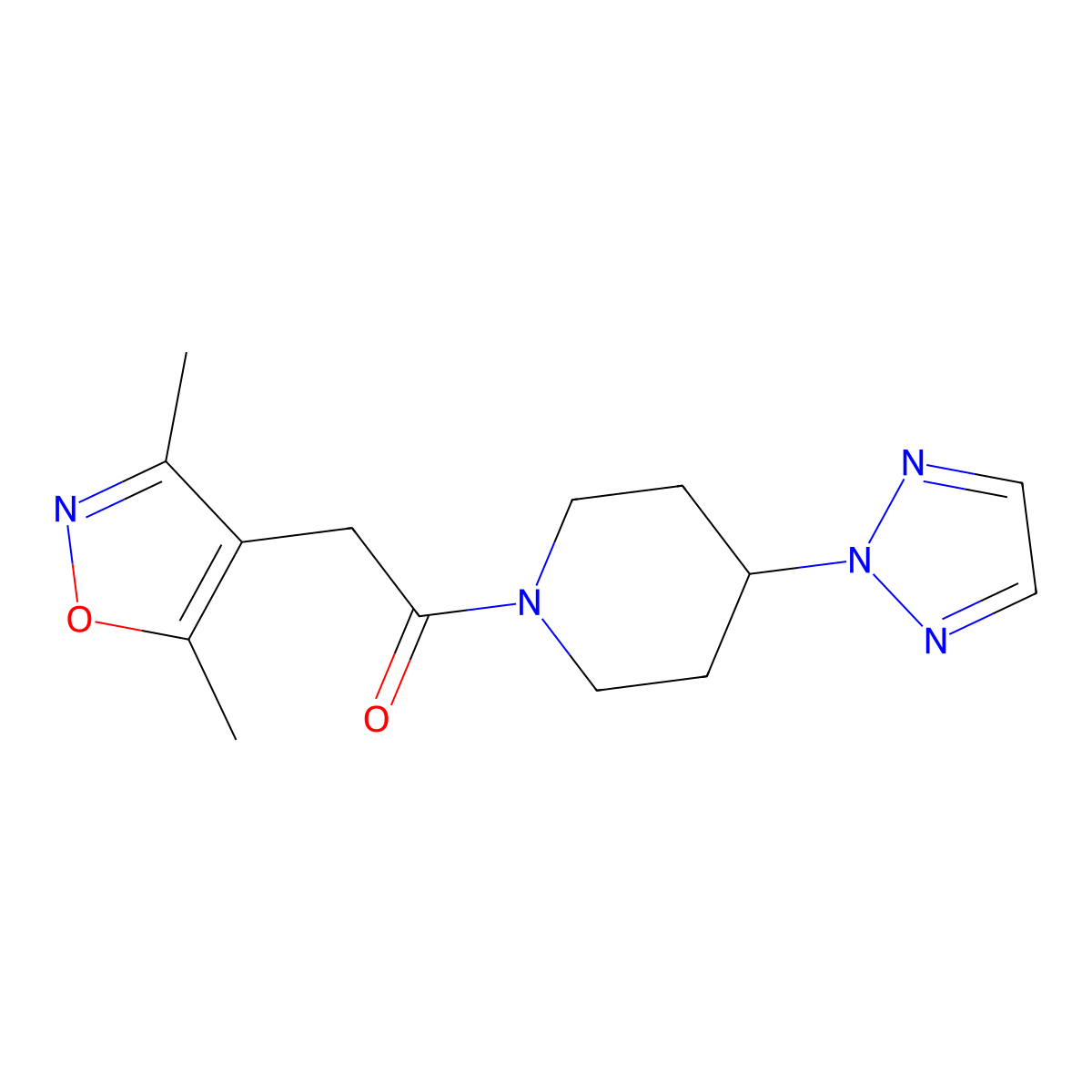 1-(4-(2H-1,2,3-triazol-2-yl)piperidin-1-yl)-2-(3,5-dimethylisoxazol-4-yl)ethanone molecular structure, CAS 2200781-11-7