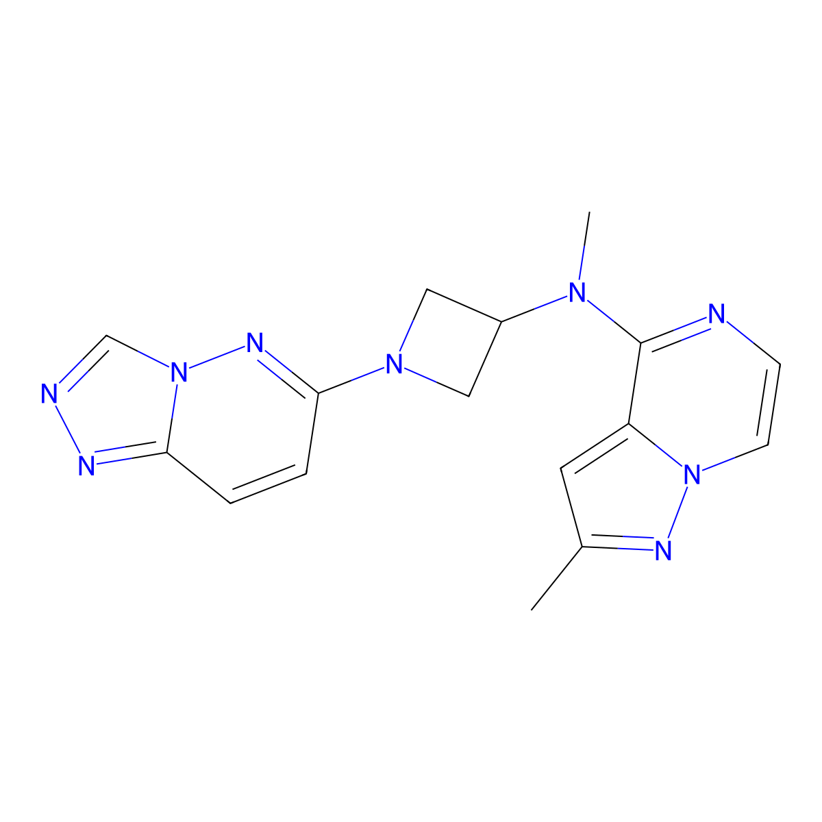 N-methyl-N-{2-methylpyrazolo[1,5-a]pyrazin-4-yl}-1-{[1,2,4]triazolo[4,3-b]pyridazin-6-yl}azetidin-3-amine molecular structure, CAS 2200781-57-1