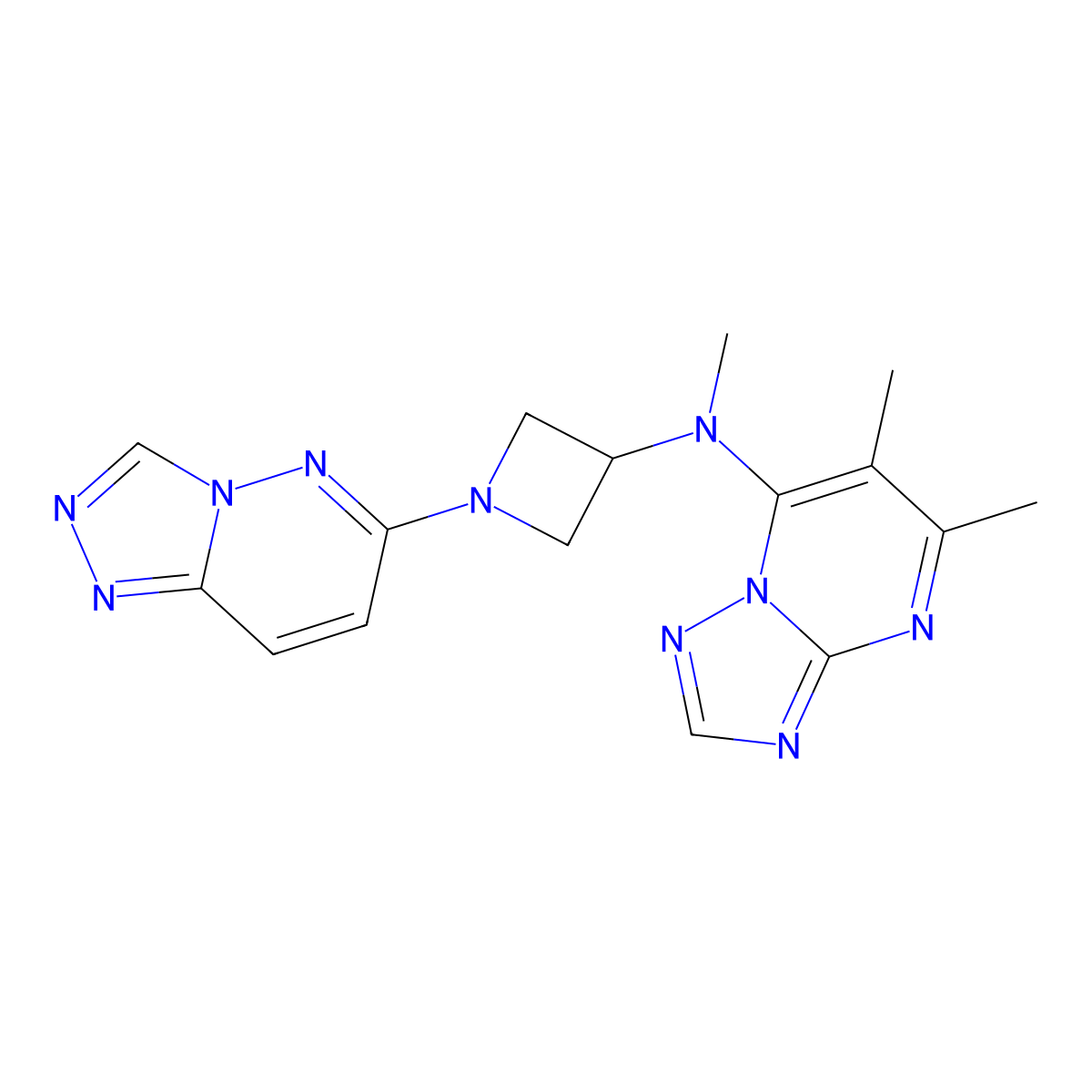 N-{5,6-dimethyl-[1,2,4]triazolo[1,5-a]pyrimidin-7-yl}-N-methyl-1-{[1,2,4]triazolo[4,3-b]pyridazin-6-yl}azetidin-3-amine molecular structure, CAS 2200782-73-4