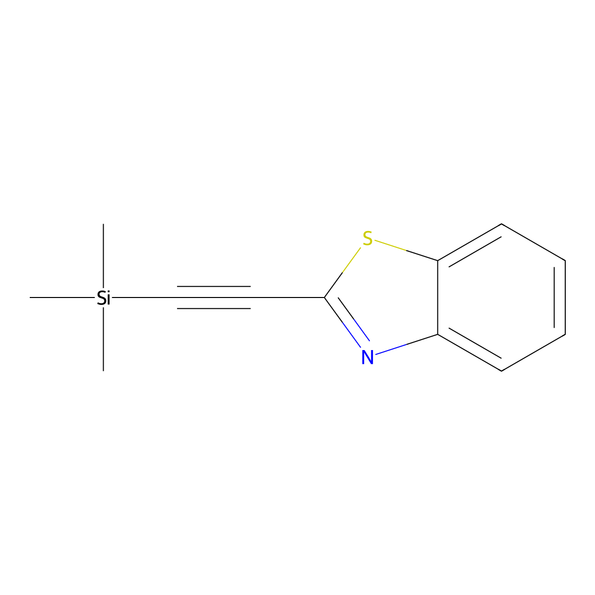 Benzothiazole, 2-[(trimethylsilyl)ethynyl]- molecular structure, CAS 220079-65-2