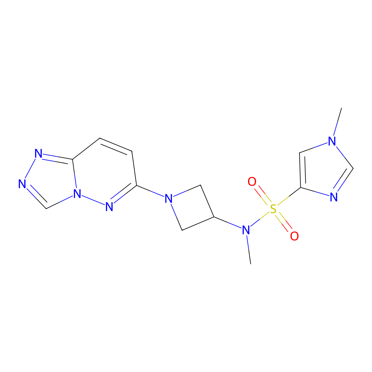 N,1-dimethyl-N-(1-{[1,2,4]triazolo[4,3-b]pyridazin-6-yl}azetidin-3-yl)-1H-imidazole-4-sulfonamide molecular structure, CAS 2200804-18-6