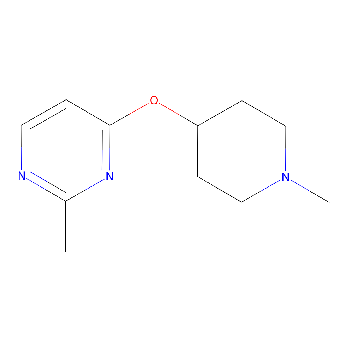 2-Methyl-4-[(1-methylpiperidin-4-yl)oxy]pyrimidine molecular structure, CAS 2200807-18-5
