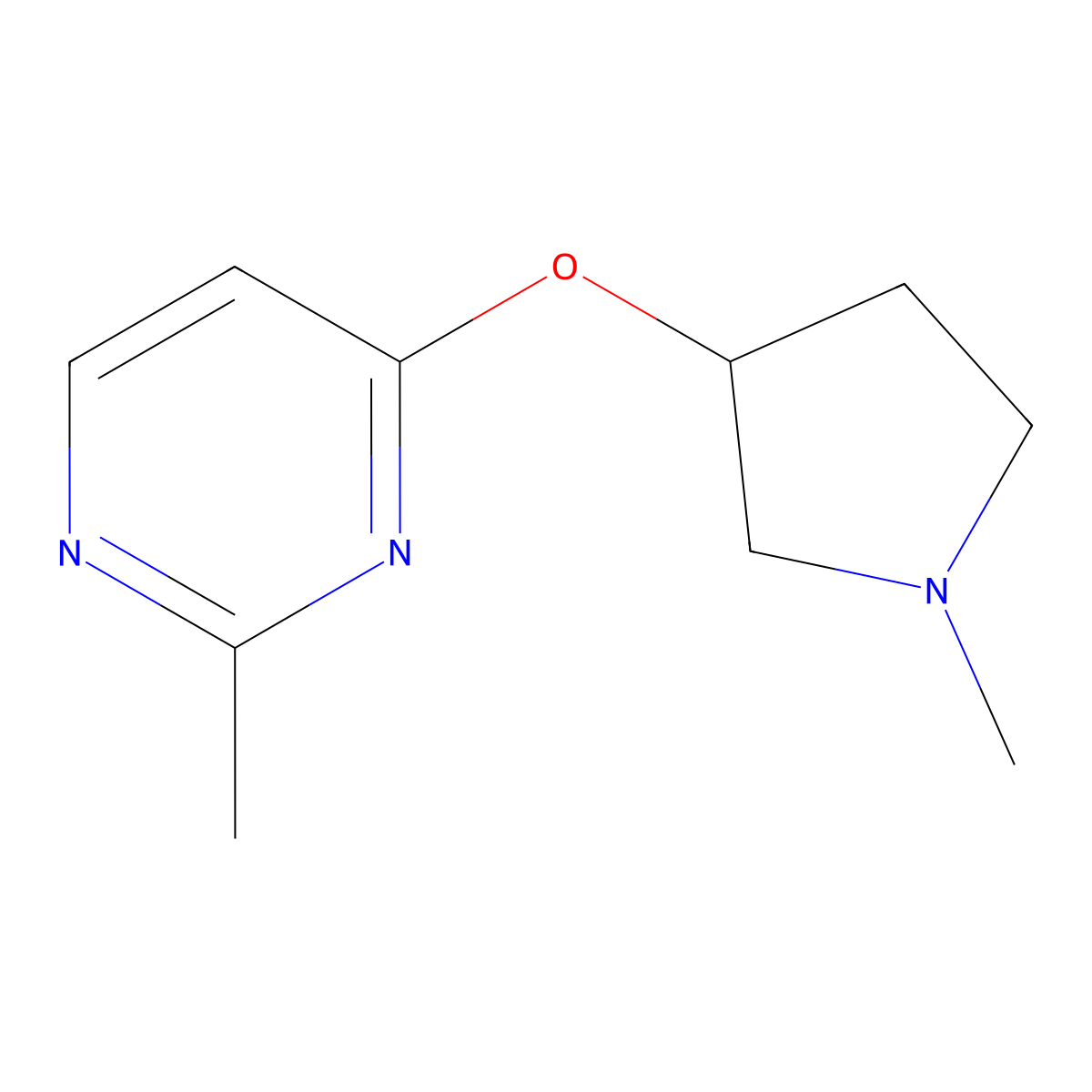 2-Methyl-4-[(1-methylpyrrolidin-3-yl)oxy]pyrimidine molecular structure, CAS 2200807-42-5