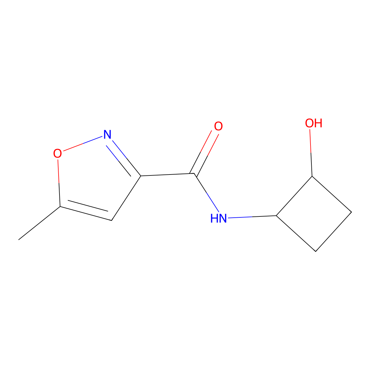 N-(2-hydroxycyclobutyl)-5-methyl-1,2-oxazole-3-carboxamide molecular structure, CAS 2200844-17-1